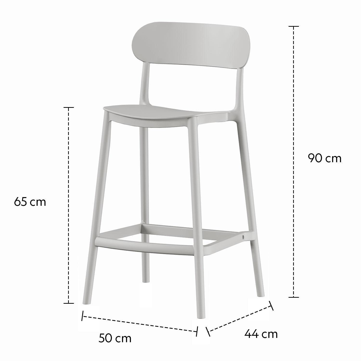 Piso Taburete Silla alta bar cocina Oslo 65cm Gris Claro-3