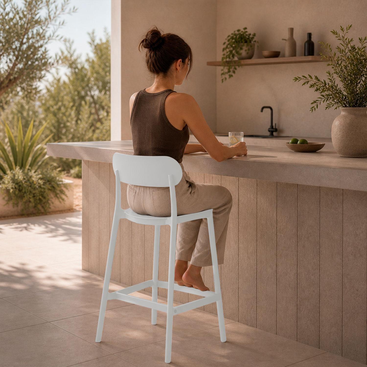 Piso Taburete Silla alta bar cocina Oslo 65cm Gris Claro-6