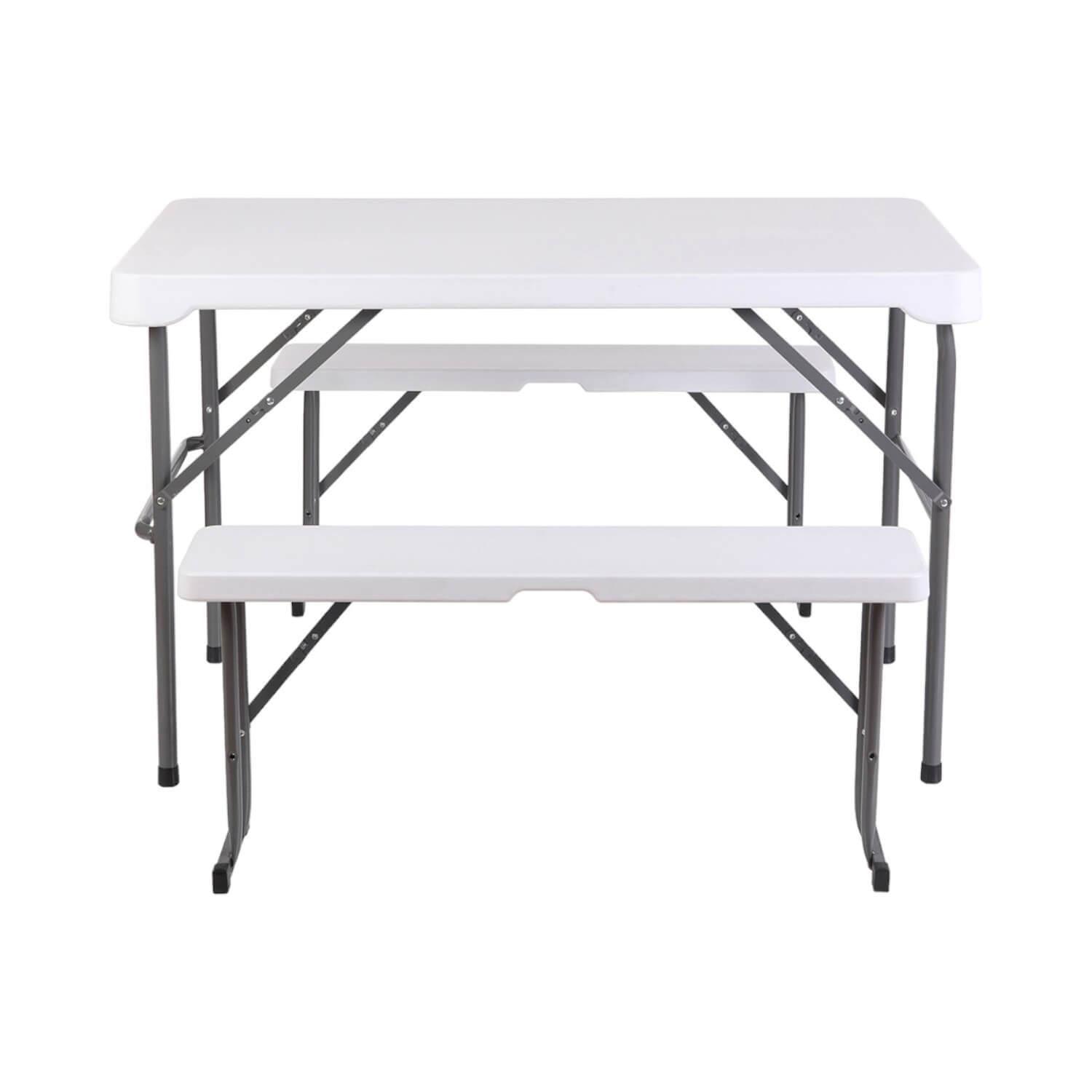 Set Mesa Y Bancos Plegables 113x68.5x73Cm Blanca Northwest-5