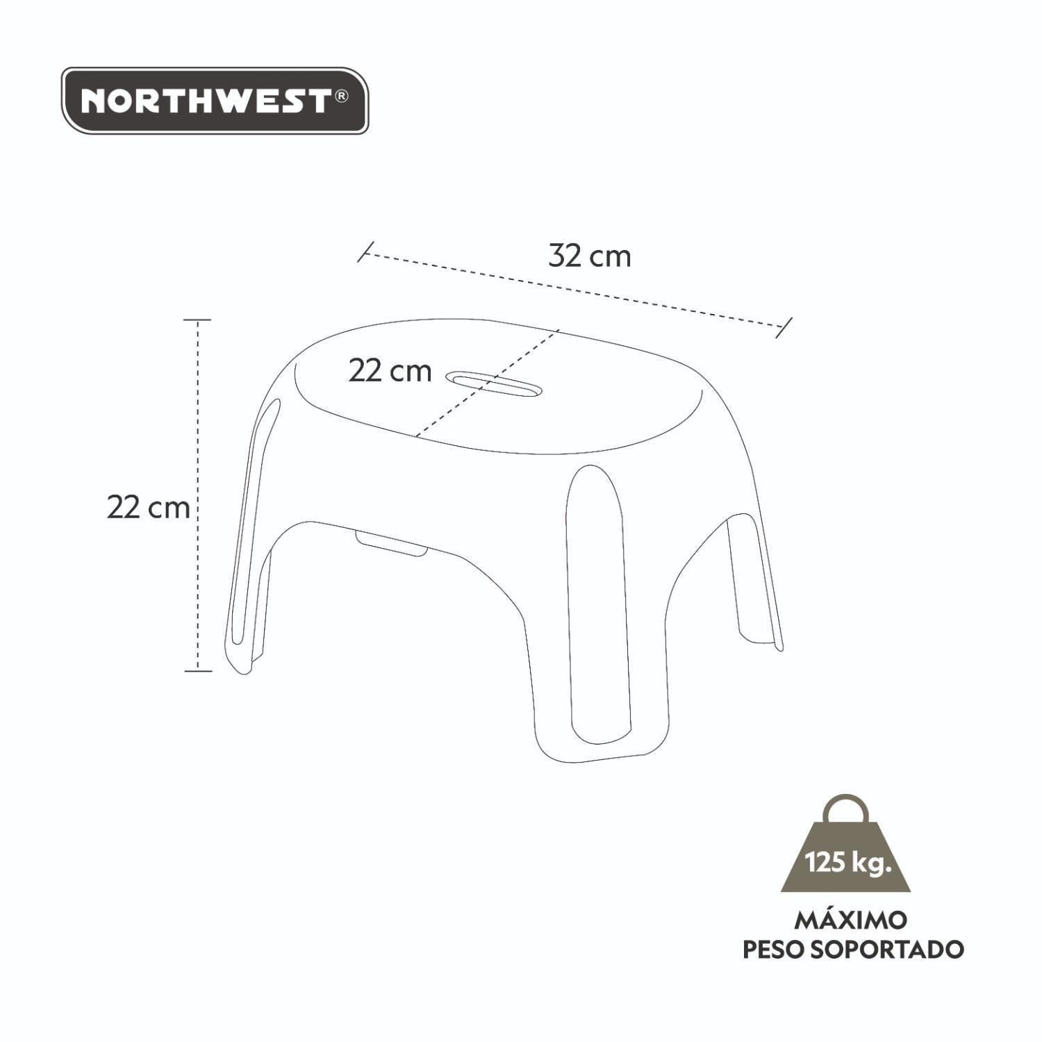 Piso Plástico Alzador 1 peldaño Gris 22cm alto Nortwest-5
