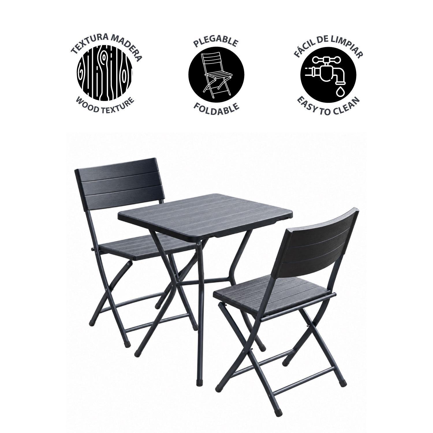 Juego Set Terraza Plegable 2 sillas+Mesa Café Northwest-2