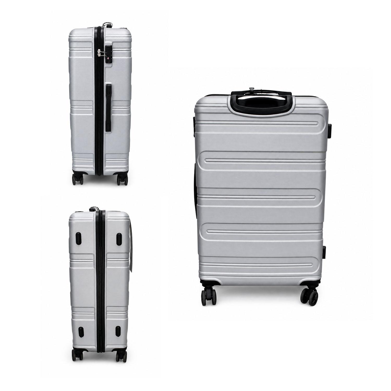 Maleta Northpak Rigida Resistente Ultraliviana 24" 59L Plata-6