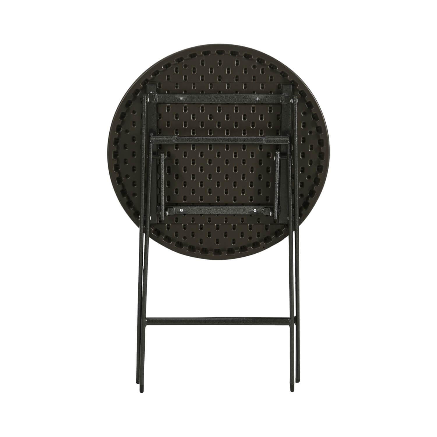 Set 2 Sillas + Mesa Redonda Plegable 60 cm Rattan Northwest-3