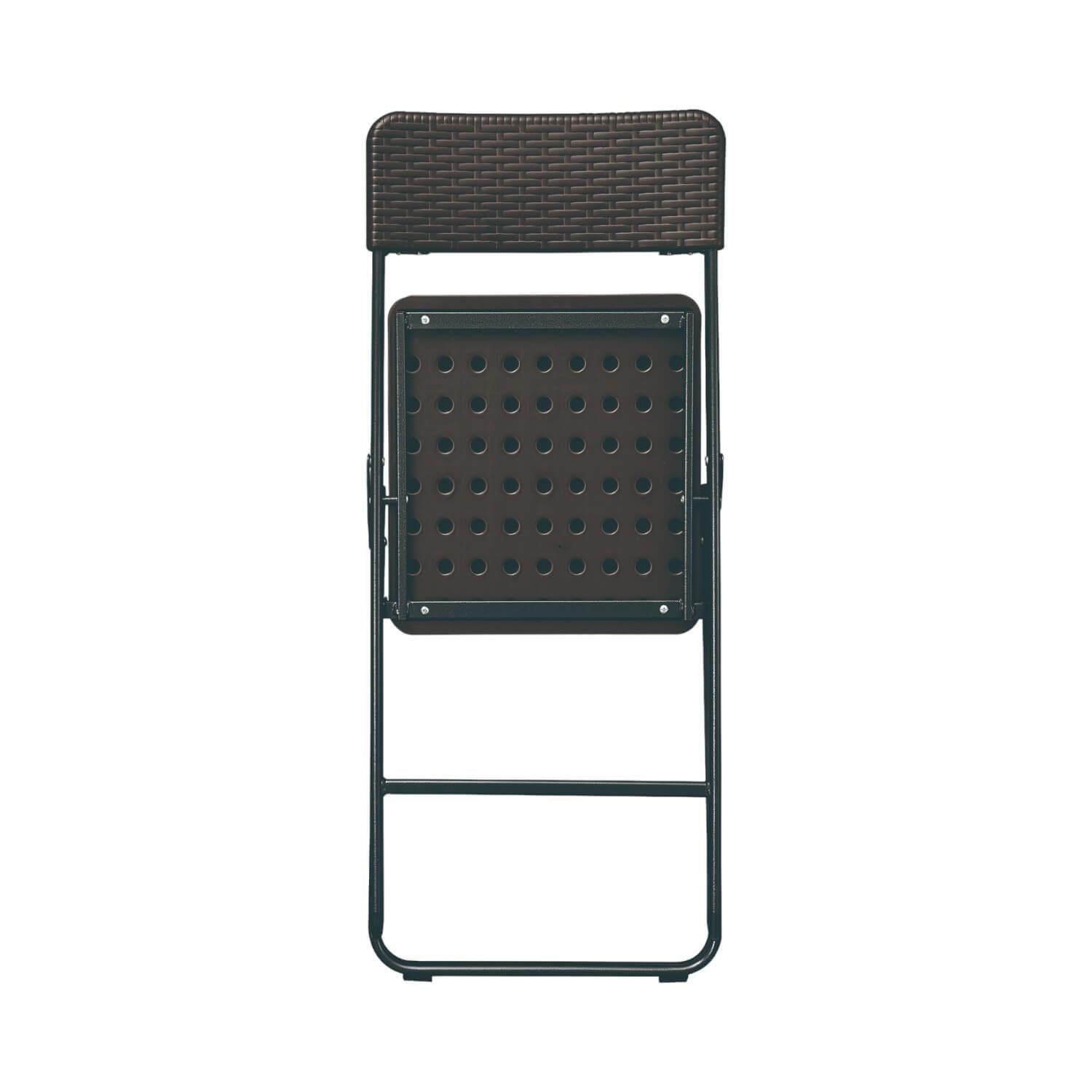Set 2 Sillas + Mesa Redonda Plegable 60 cm Rattan Northwest-4