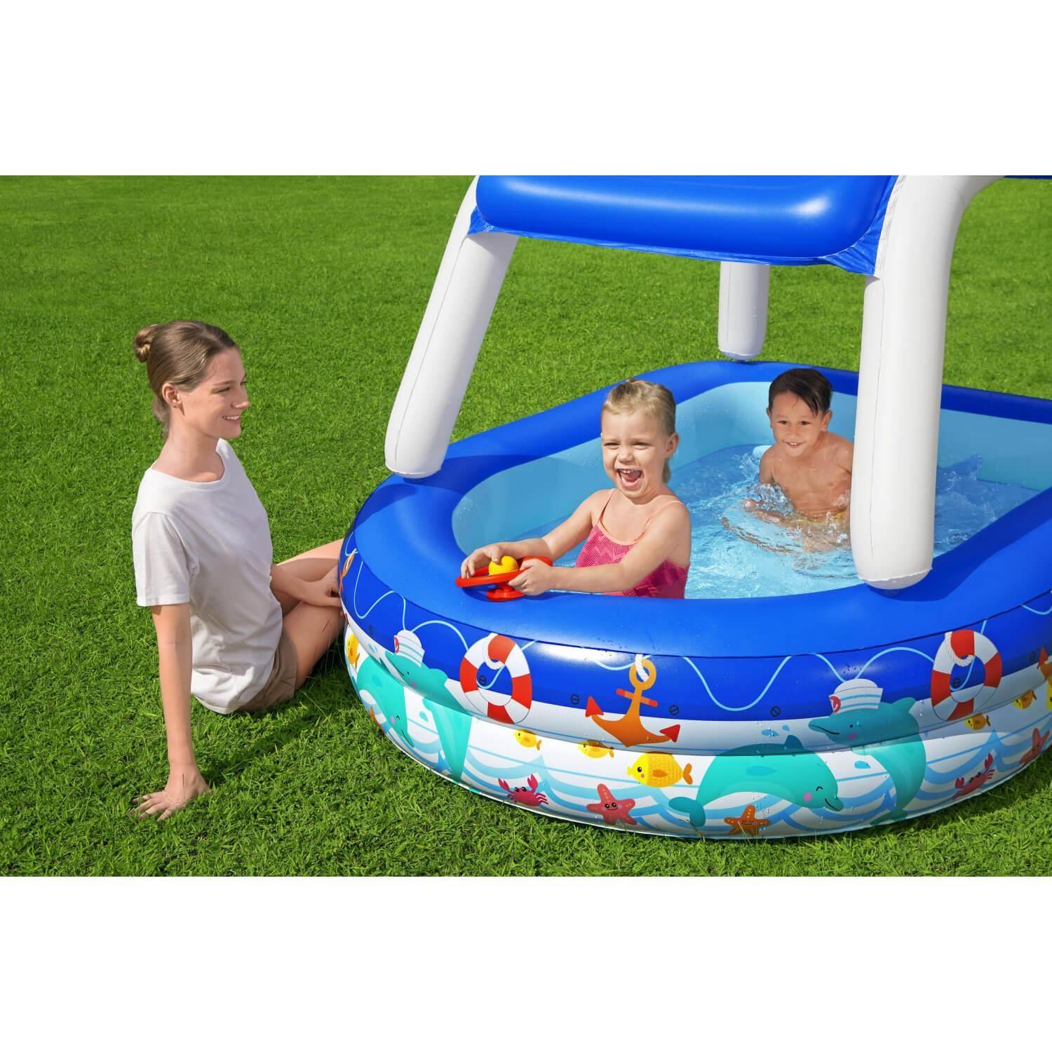 Piscina Inflable Bestway Con Toldo Desmontable 213x155x132cm-2