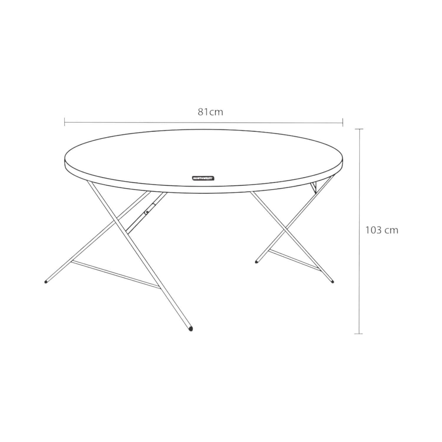 Mesa Plegable Redonda 80x74 Cms Gris Northwest-4
