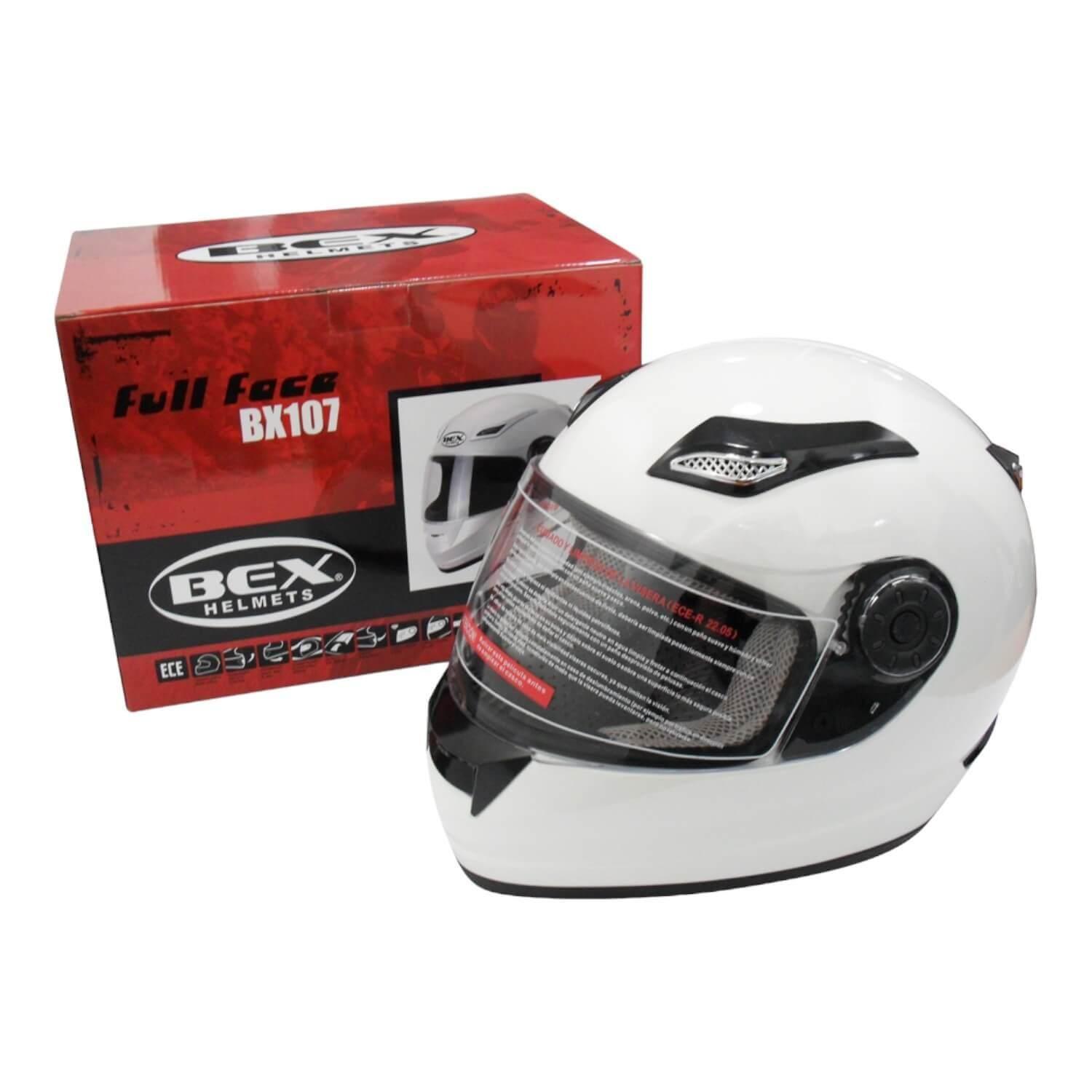 Casco Full Face Bx107 Talla L Color White Certificado ECE Bex-1