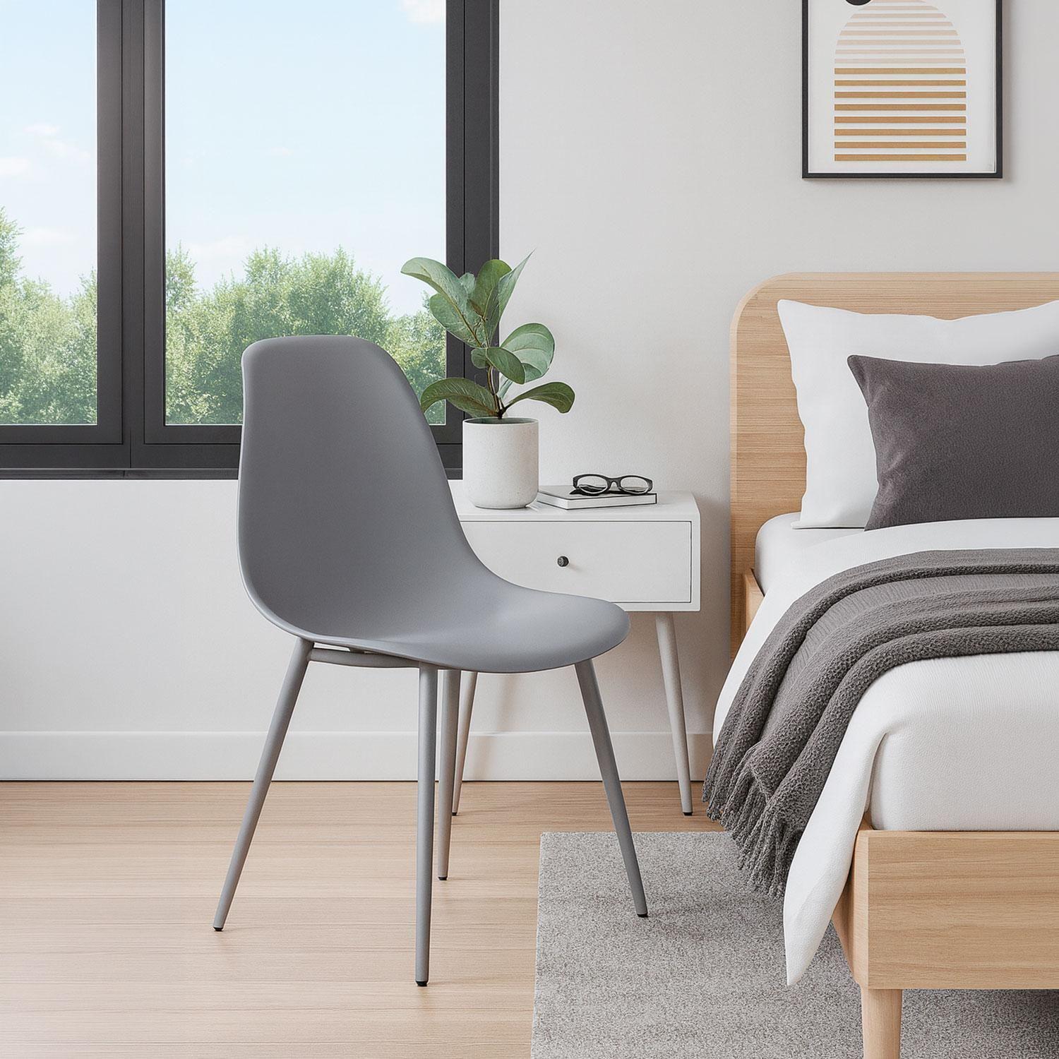Silla Deco Plastico Patas Metálicas Igor 45*53*83 Gris-7