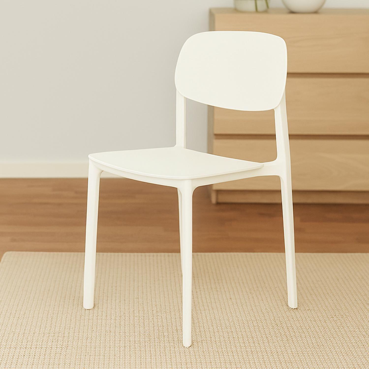 Silla Plástico Apilable Deco Estocolmo Blanca Escandinavia-6