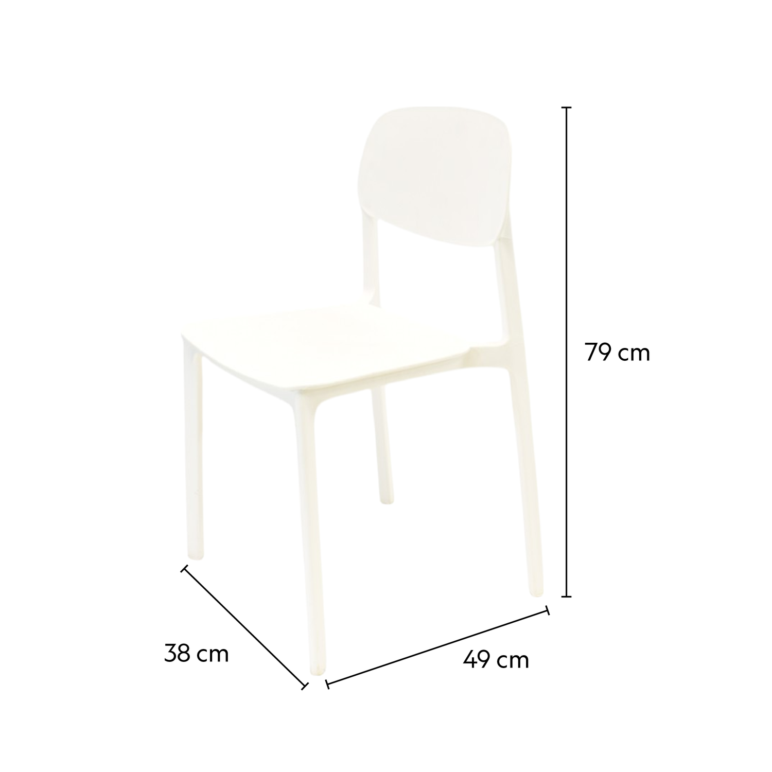 Silla Plástico Apilable Deco Estocolmo Blanca Escandinavia-4