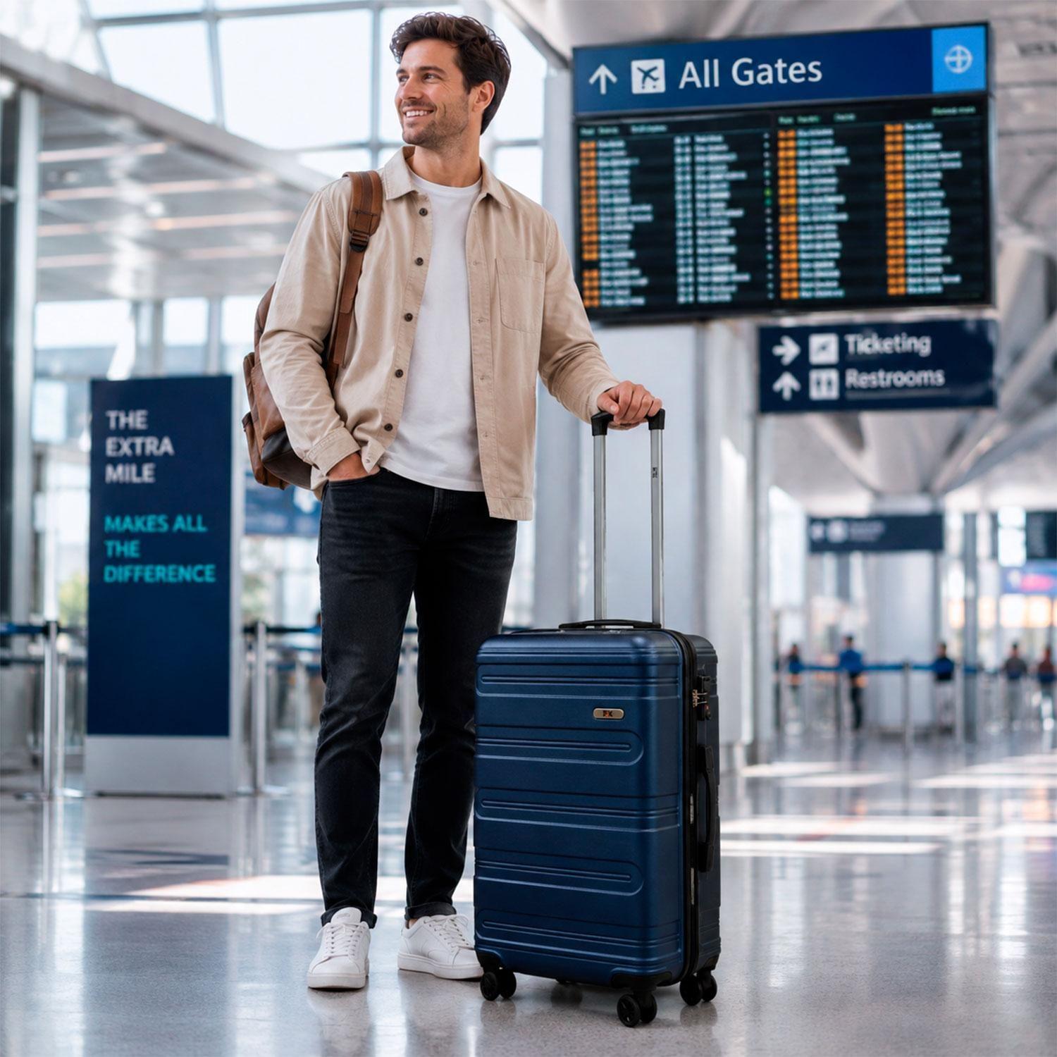 Maleta Northpak Rigida Resistente Ultraliviana 24" 59L Azul-2