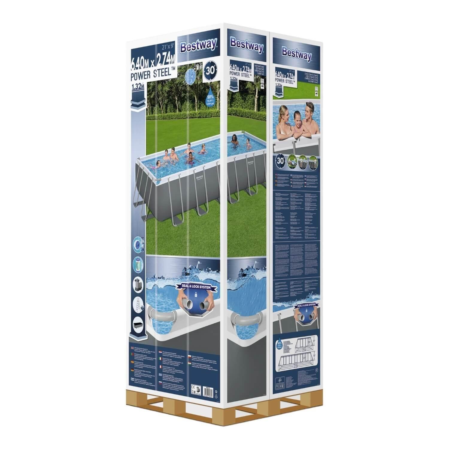 Piscina Bestway Rectangular Filtro+Accesorio 6.40X2.74X1.32M-3