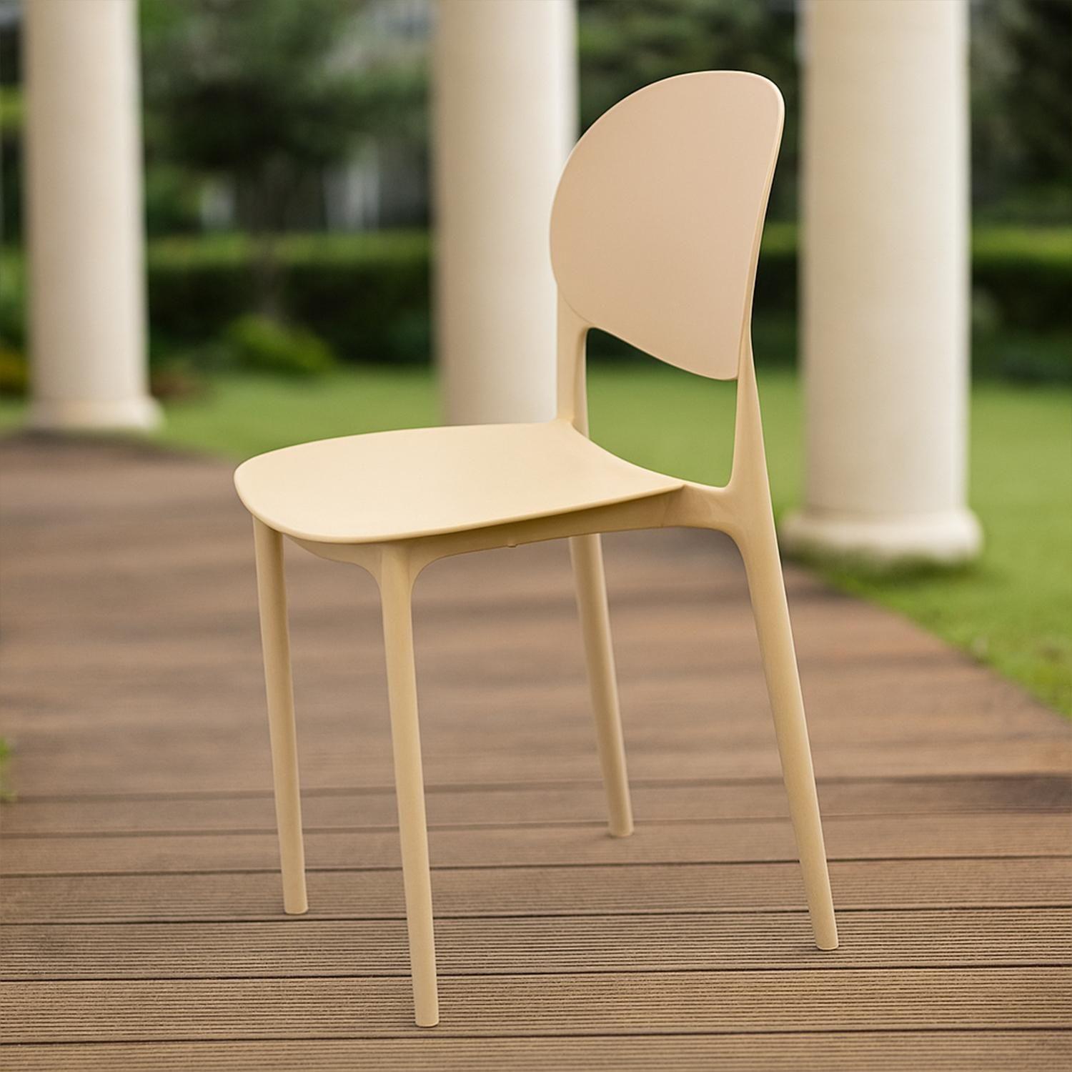 Silla Plástico Apilable Deco Sevilla Beige Escandinavia-4