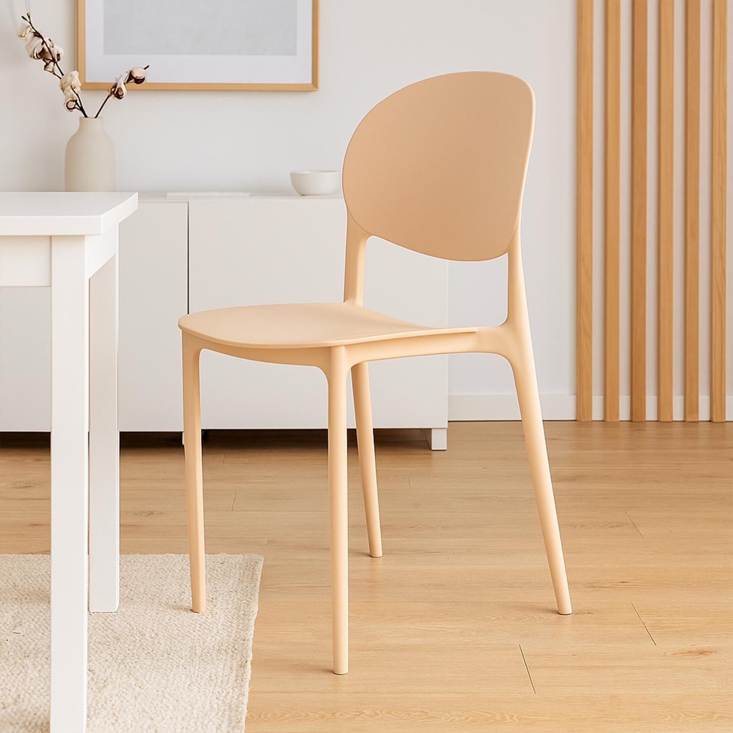 Silla Plástico Apilable Deco Sevilla Beige Escandinavia-5