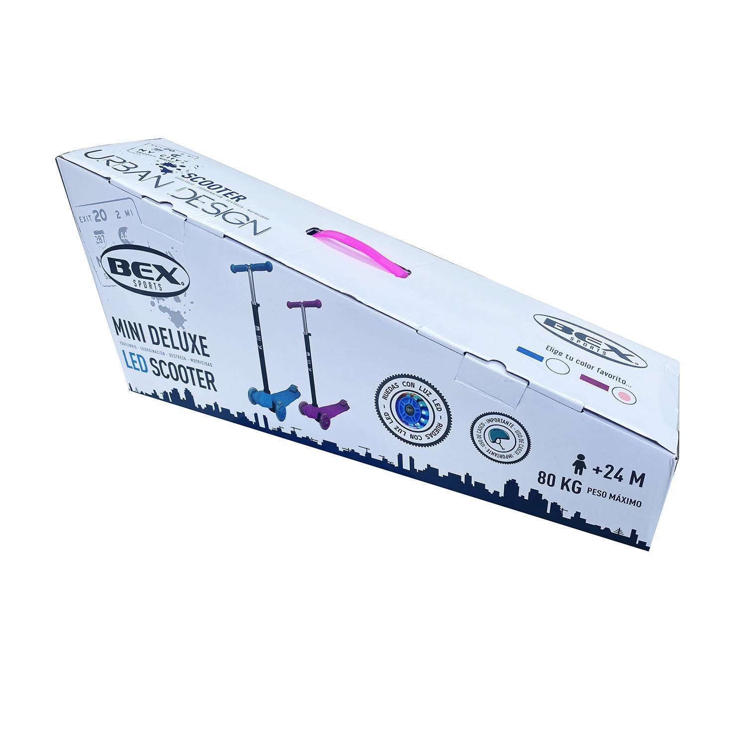 Scooter Monopatin 3 Ruedas Luces Barra Ajustable 86cm Rosa Bex-5