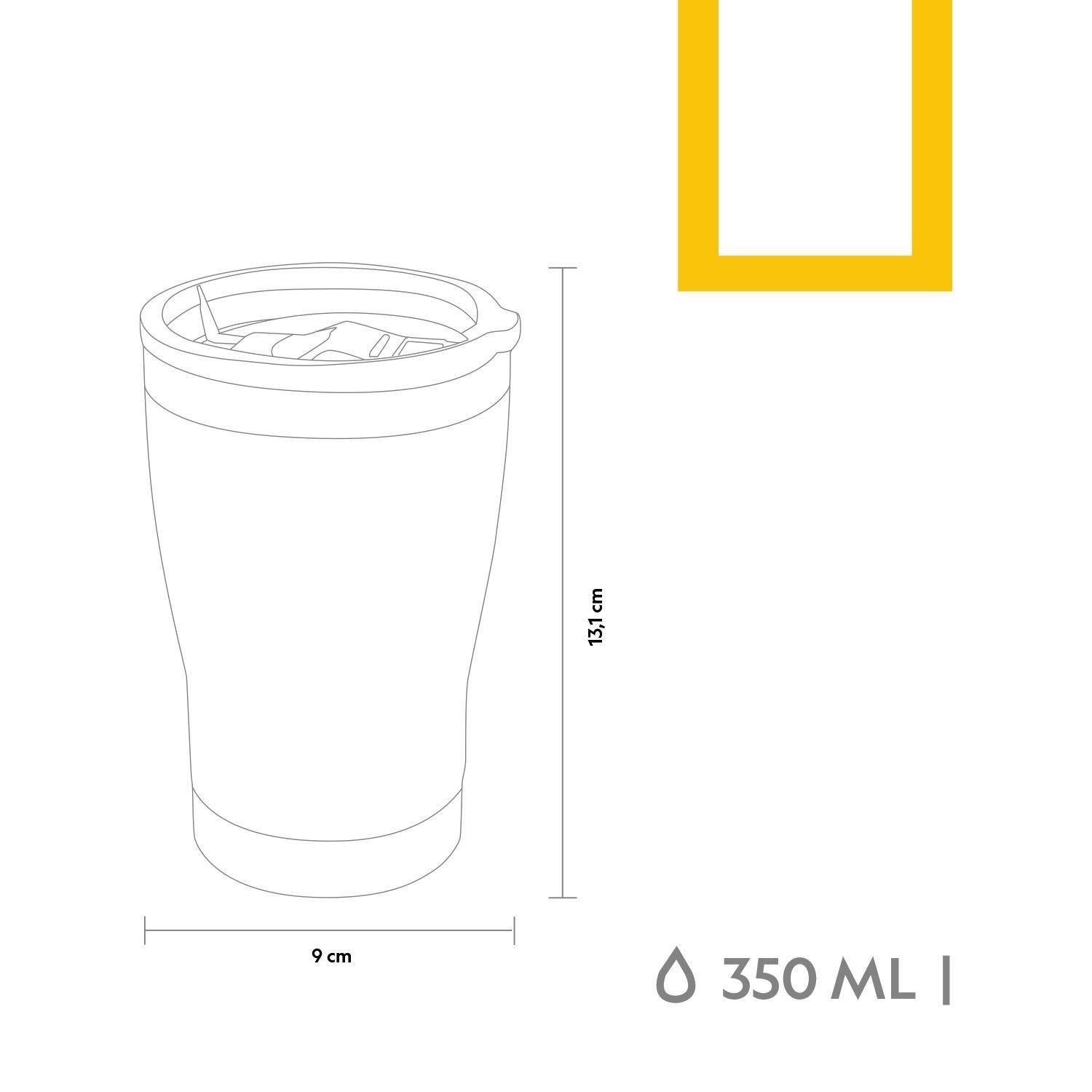 Mug Acero Inoxidable Tapa Transparente Rosca 350ml Blanco-4
