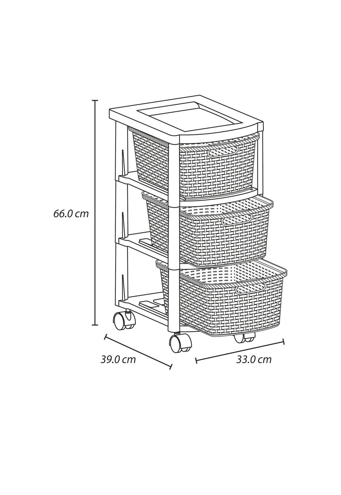 Cajonero Infantil Rattan 3 Gavetas 39x33x66 cms Rimax-3
