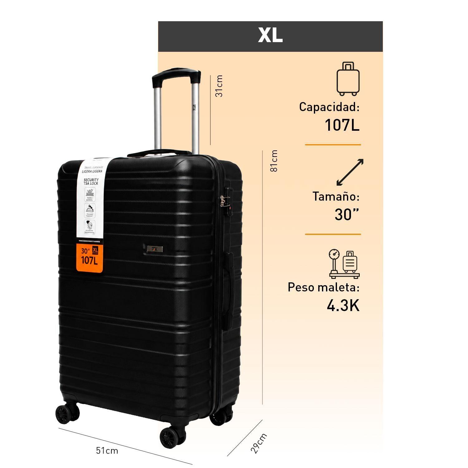 Maleta North Pak Rigida Resistente Ultraliviana 30" 107L Negro-5