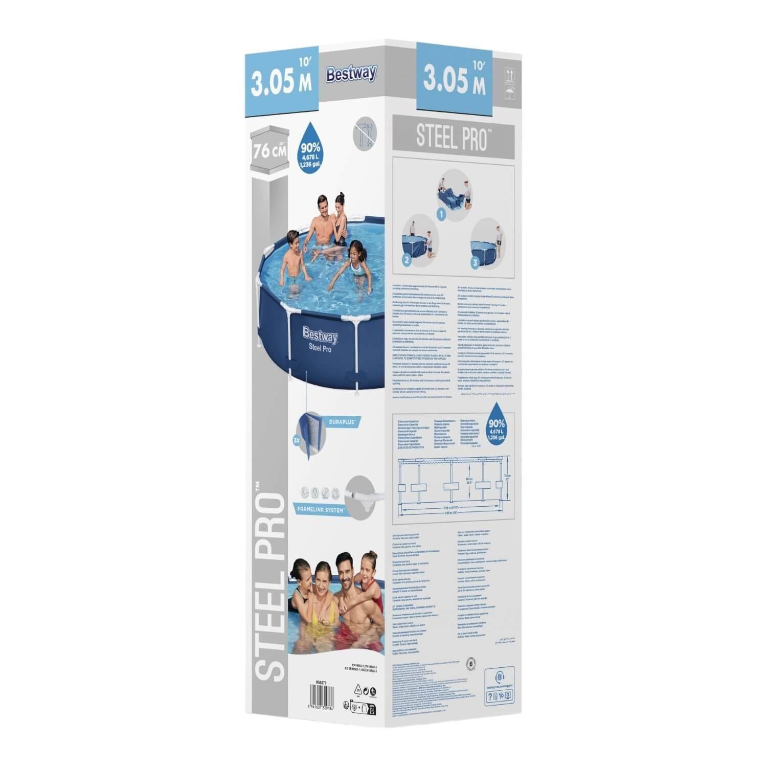 Piscina Bestway Redonda Steel Pro 3.05MX76Cm Azul-4