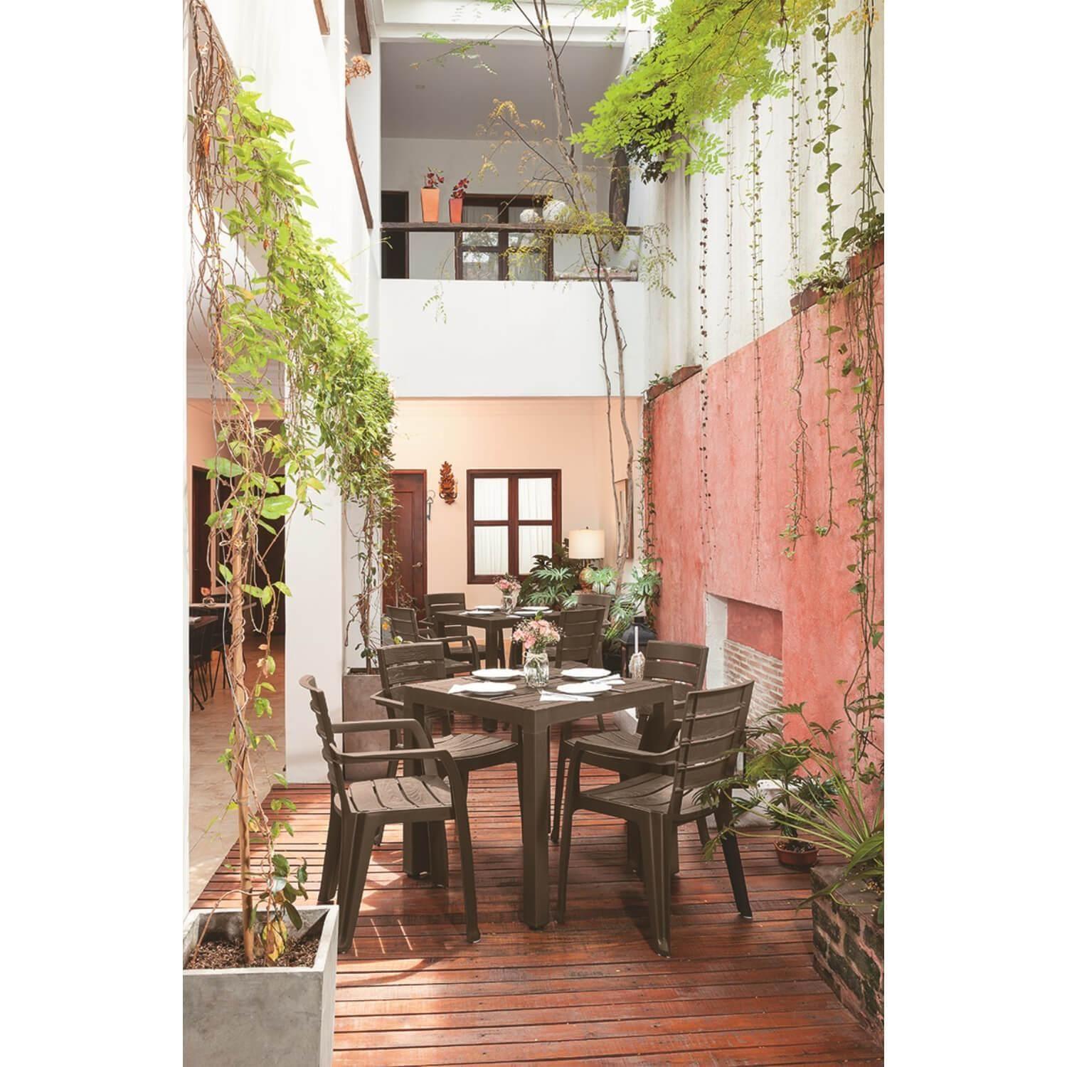 Mesa Plastico Café 75X75 cm Baru Rimax-4