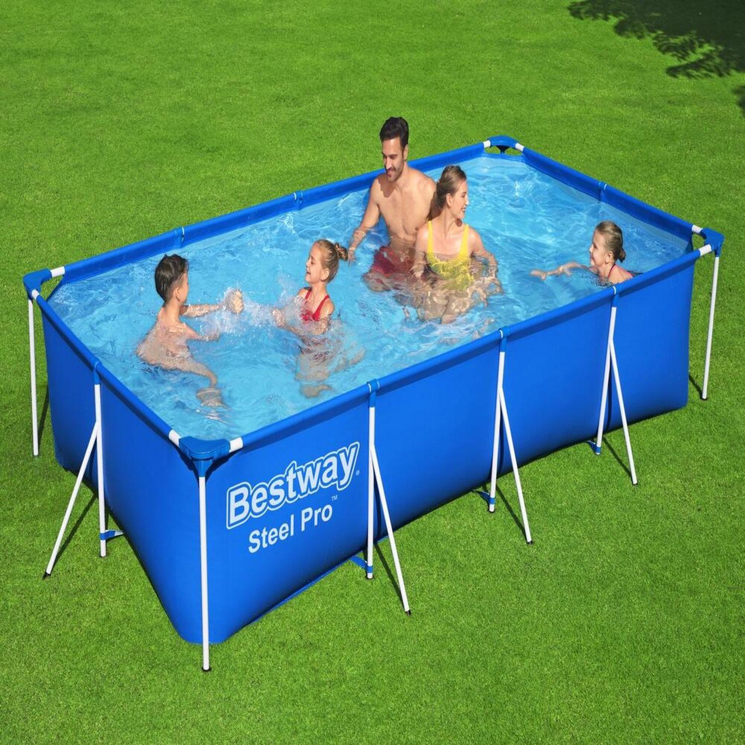 Piscina Bestway Rectangular Steel Pro 4.00MX2.11MX81Cm Azul-2