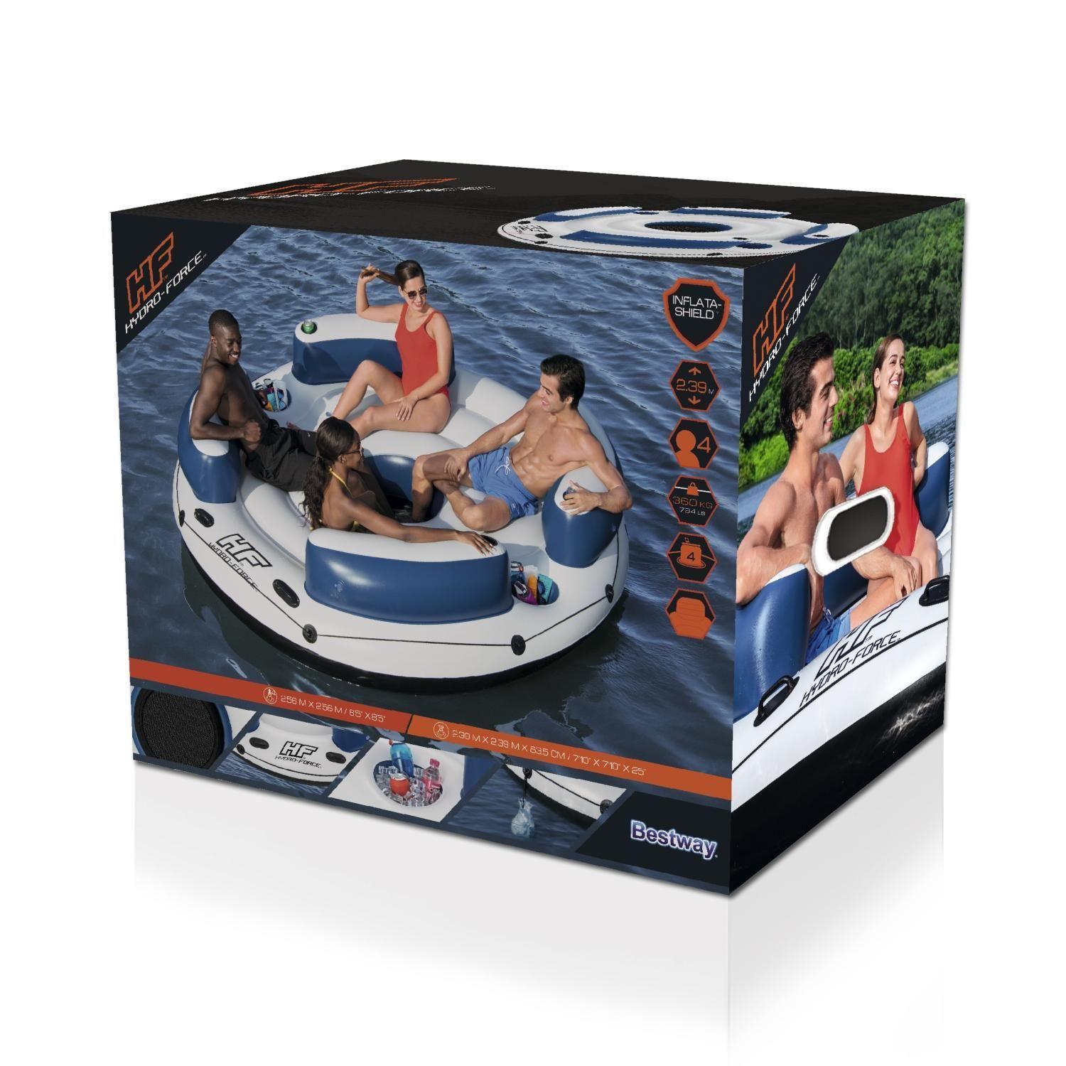 Flotador Isla con respaldo 4 personas 2.56mx2.56m Bestway-3