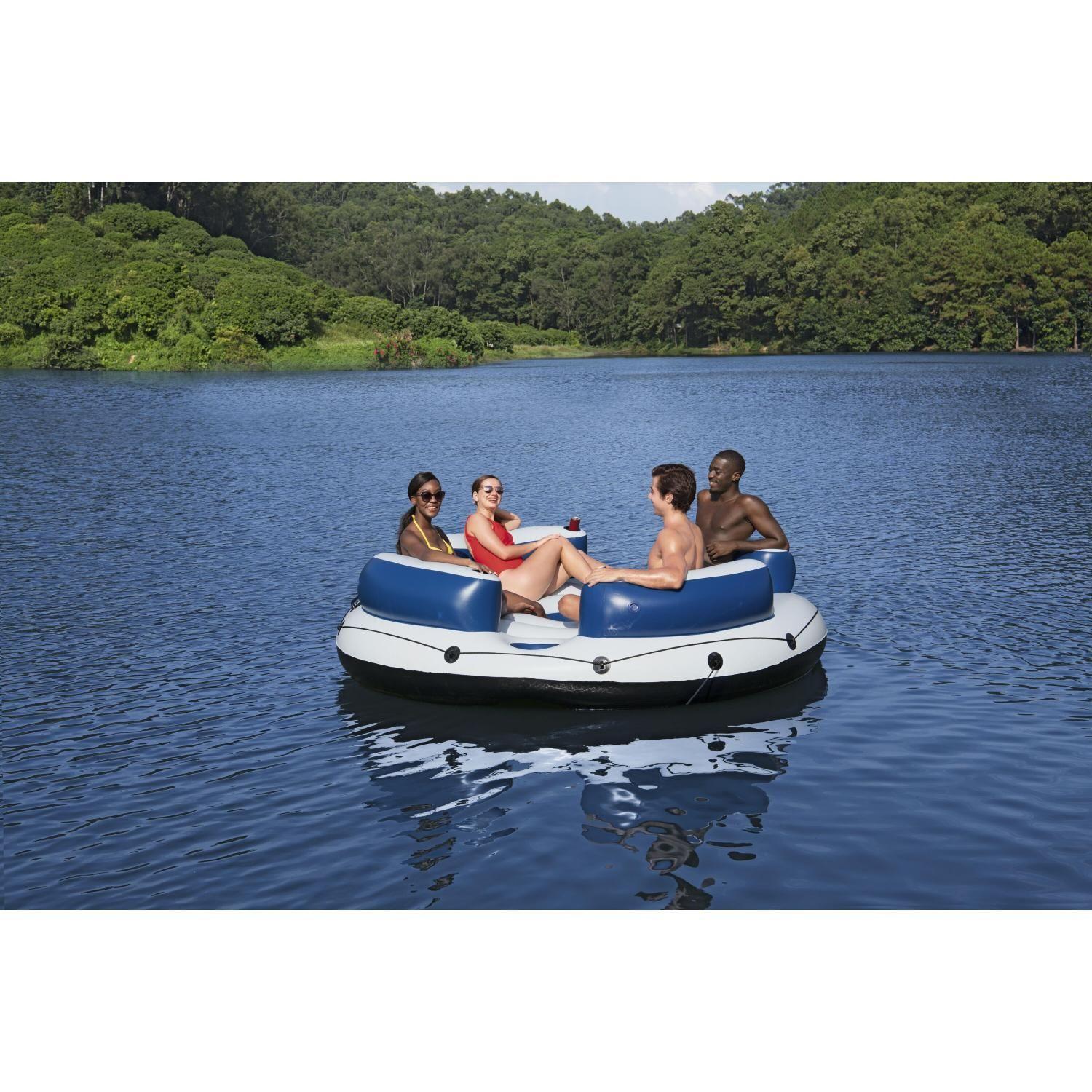 Flotador Isla con respaldo 4 personas 2.56mx2.56m Bestway-6
