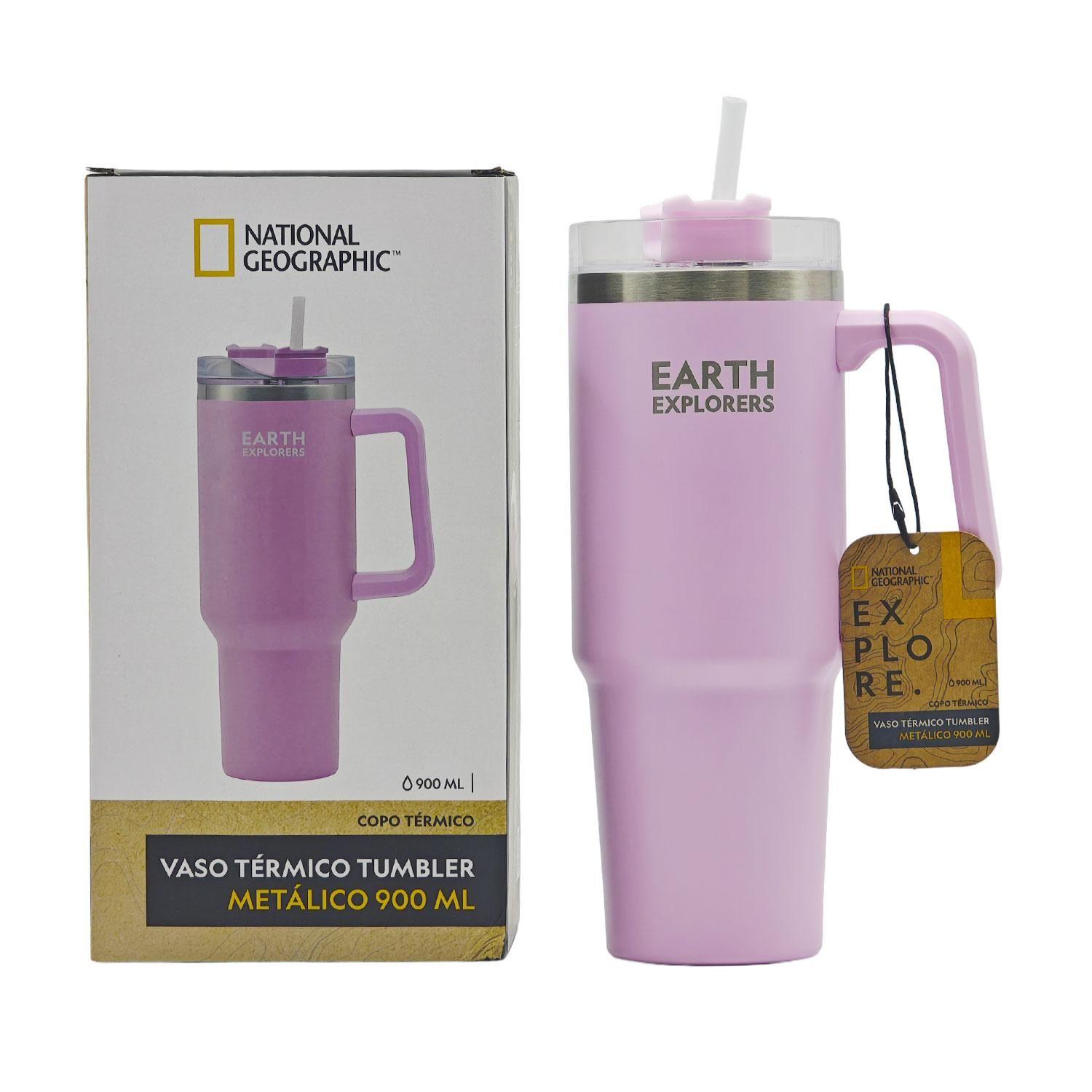 Botella Vaso Termico Mango 900ML Rosado National Geographic-4