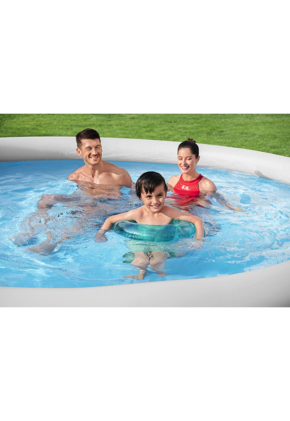 Piscina Bestway Redonda Fácil Armado FastSet Gris 3.66MX76cm-5