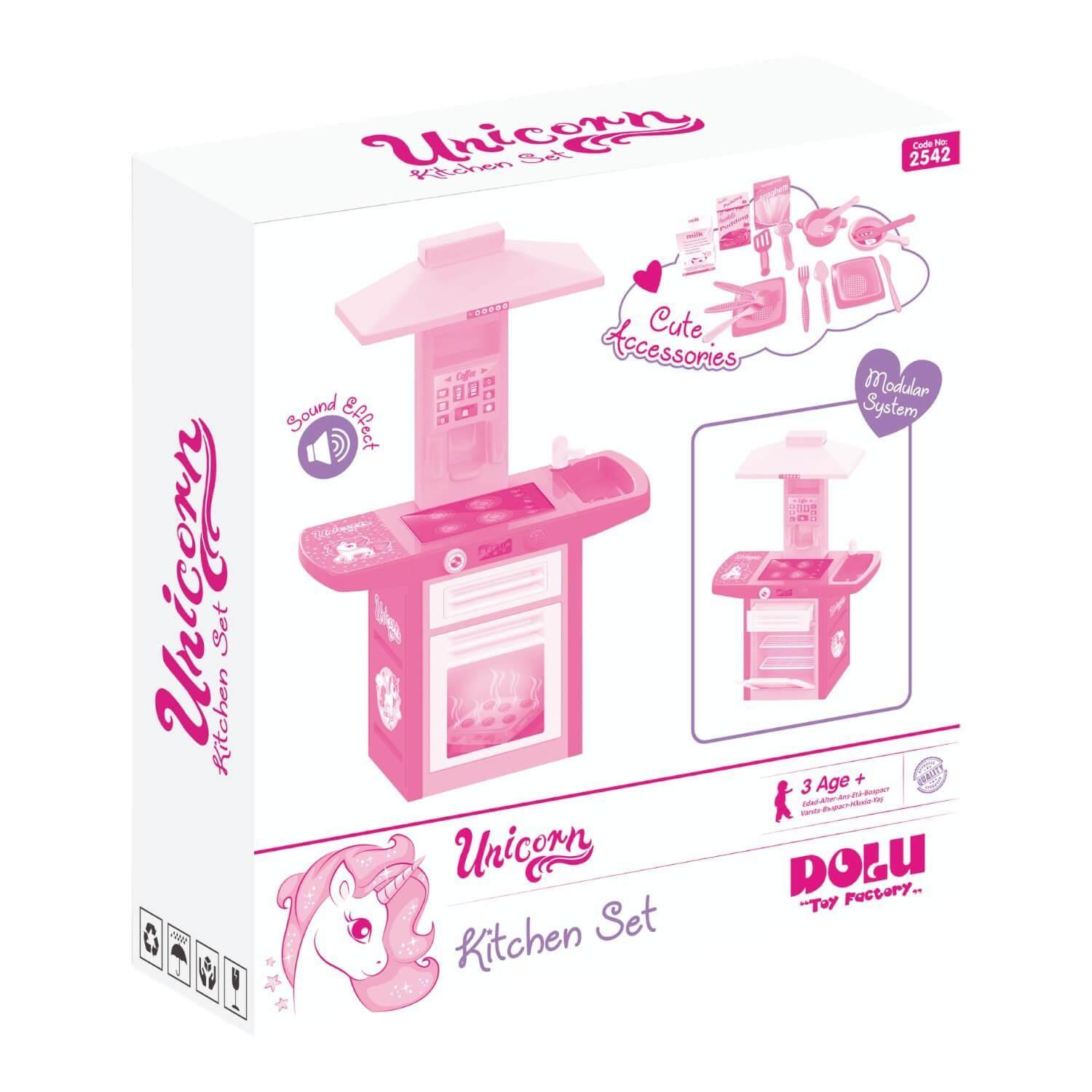 Cocina Plastica Unicornio + Accesorios 71x30x100Cms Dolu-4