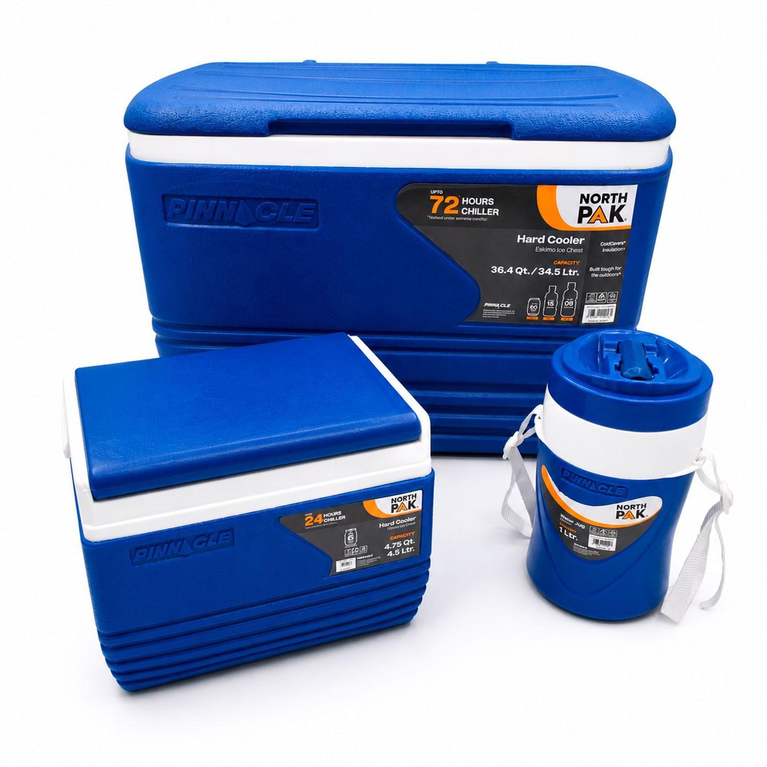 Combo Set Cooler 3 piezas 34L + 4.5L + 1L Azul NorthPak-0
