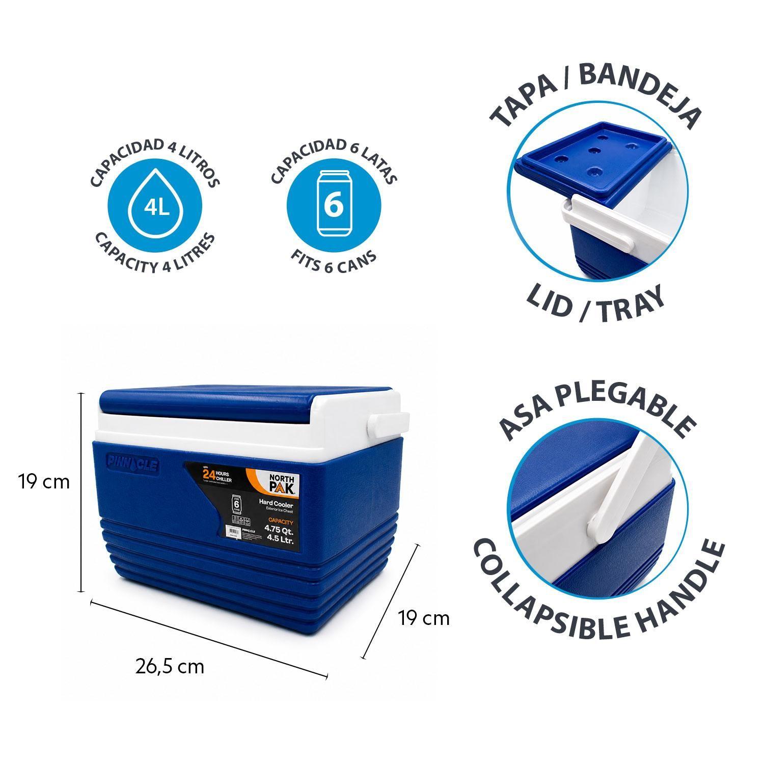 Combo Set Cooler 3 piezas 34L + 4.5L + 1L Azul NorthPak-5