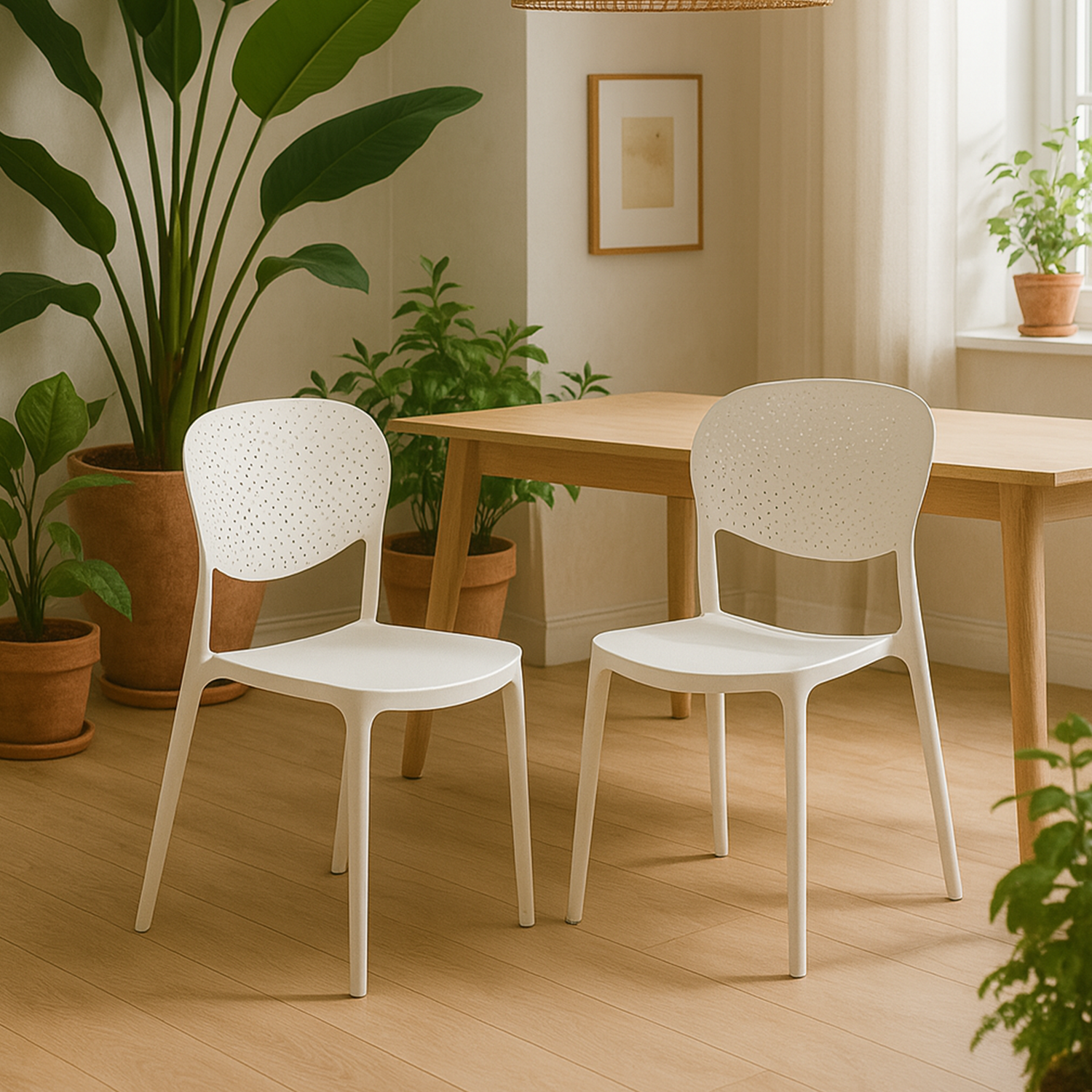 Silla Plástico Apilable Deco Hamburg Blanca Escandinavia-4
