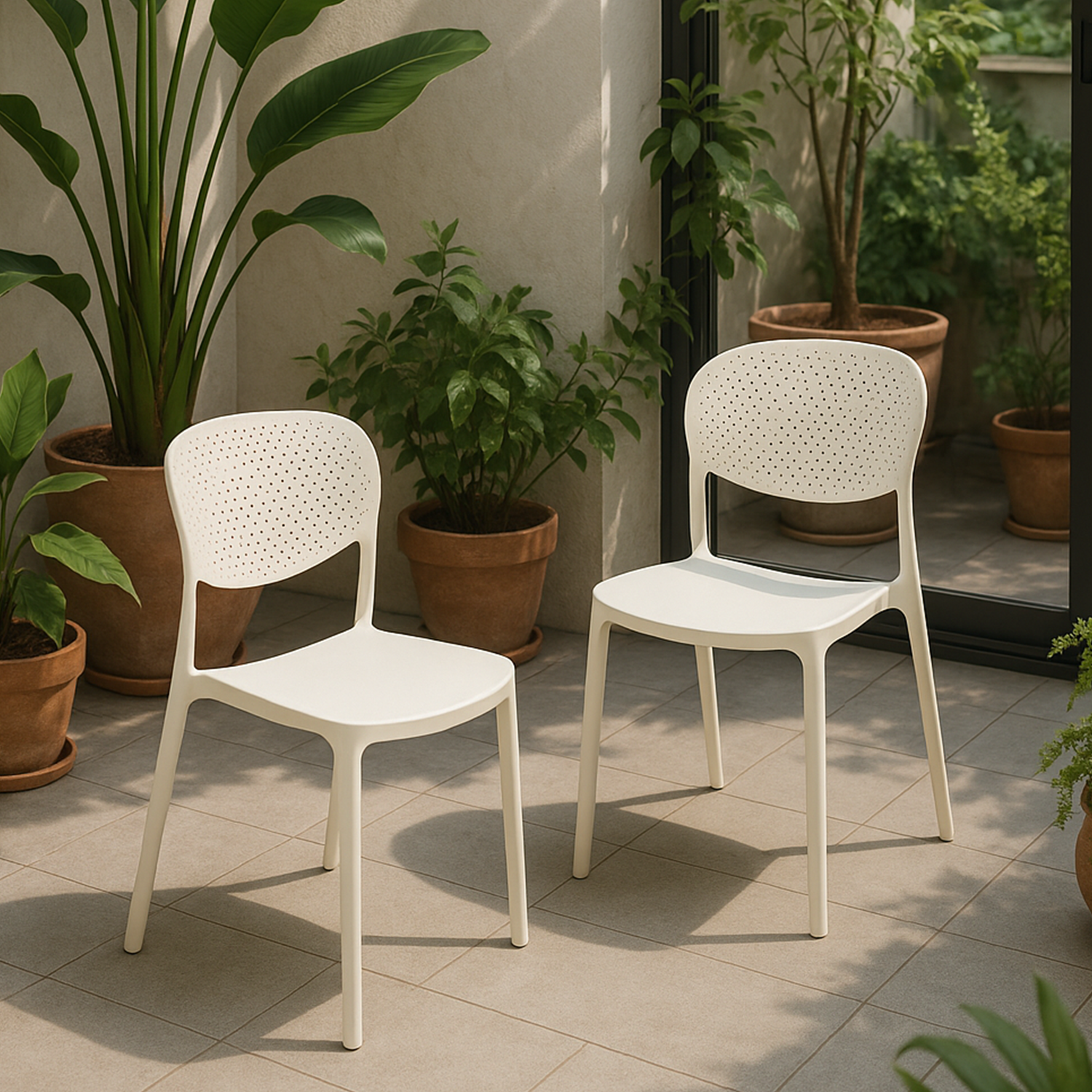 Silla Plástico Apilable Deco Hamburg Blanca Escandinavia-6