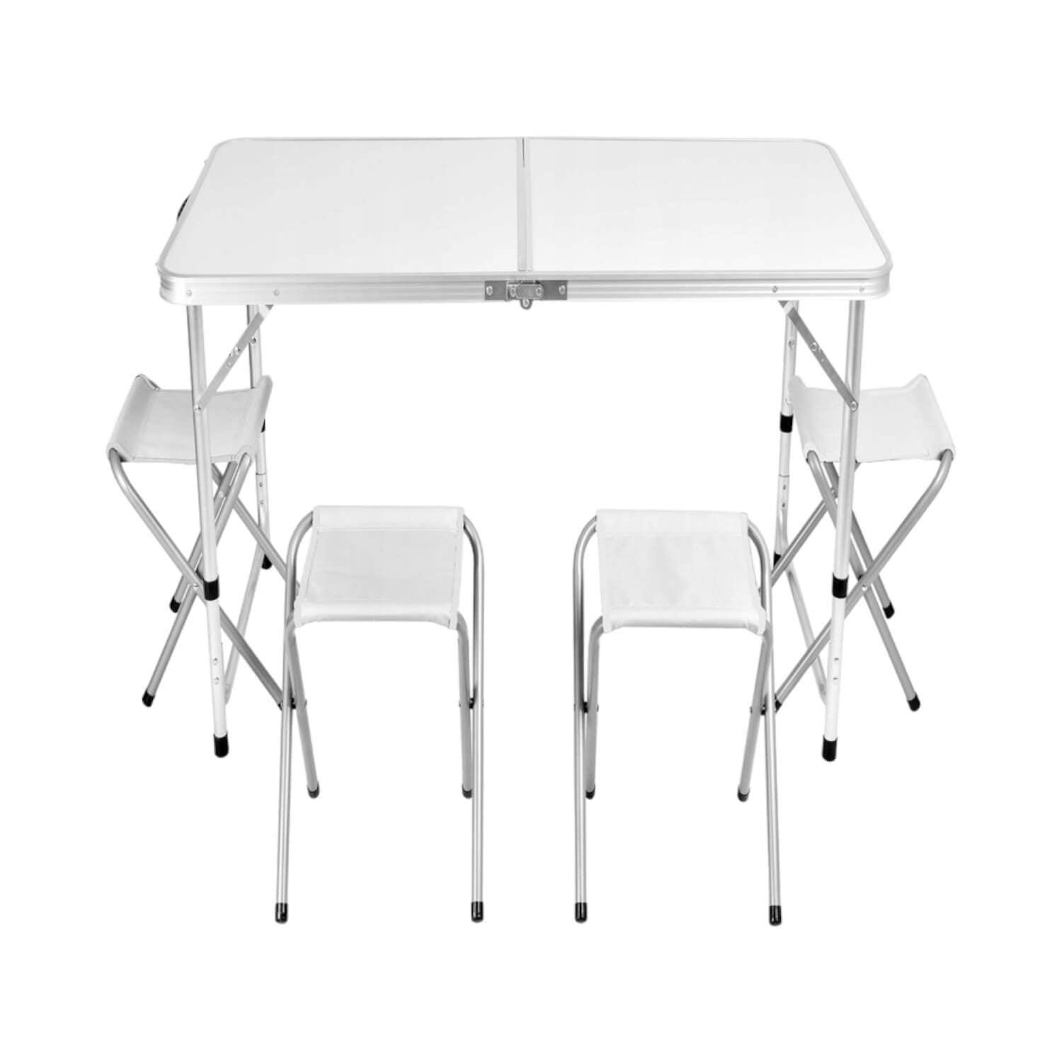 Mesa Aluminio Plegable 120x60x69 Blanca + 4 pisos Northwest-0