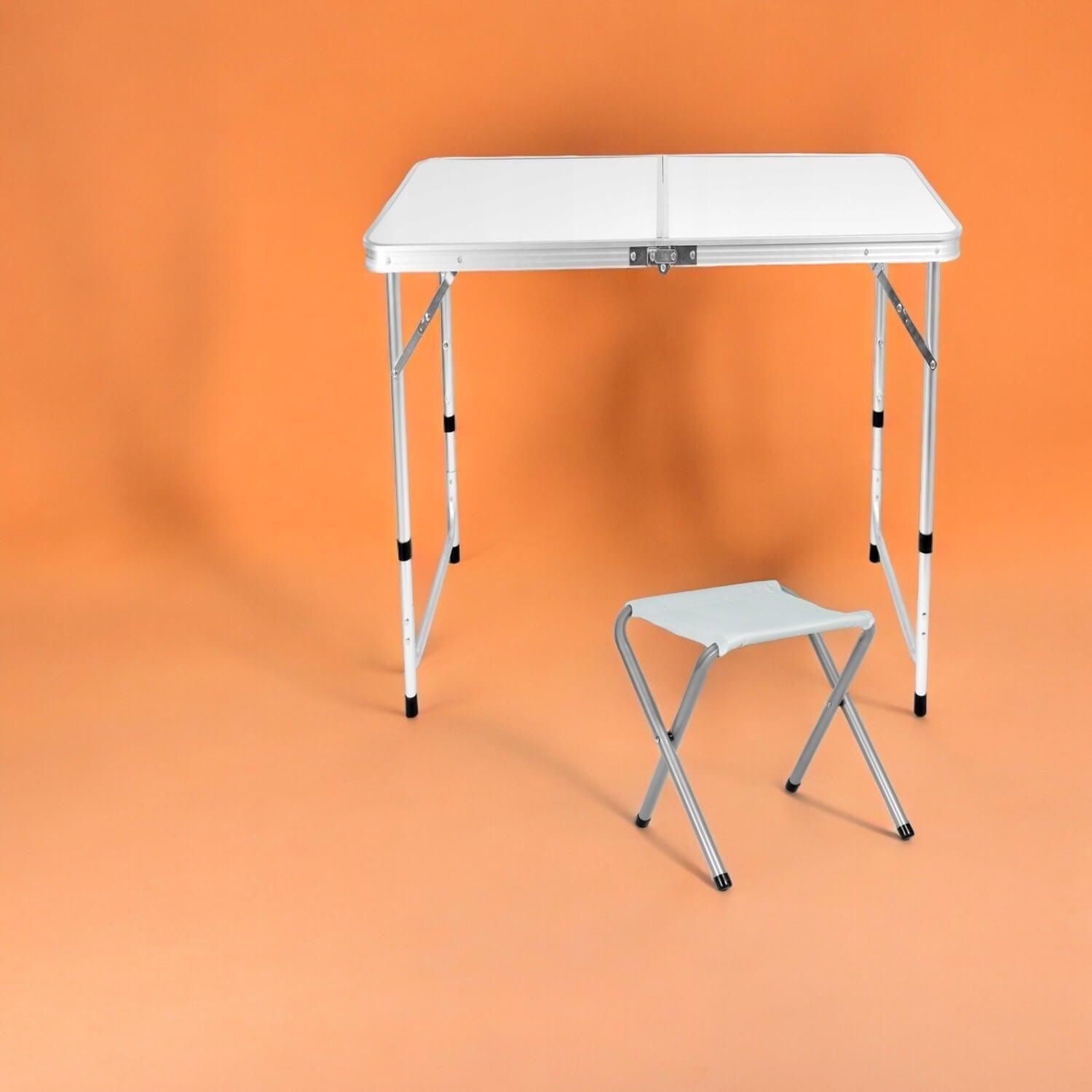 Mesa Aluminio Plegable 120x60x69 Blanca + 4 pisos Northwest-9