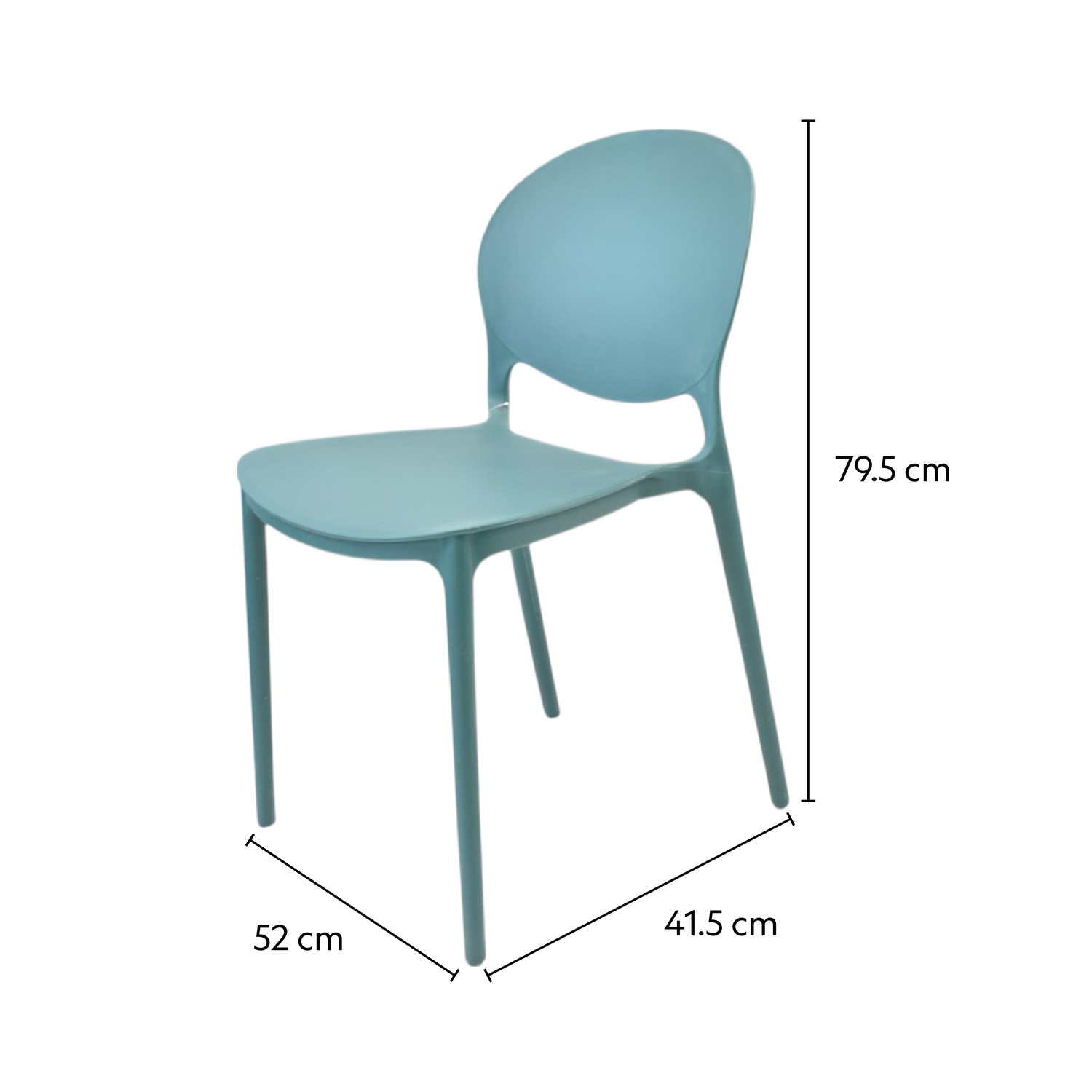 Silla Plástico Apilable Deco Berlín Azul Escandinavia-3