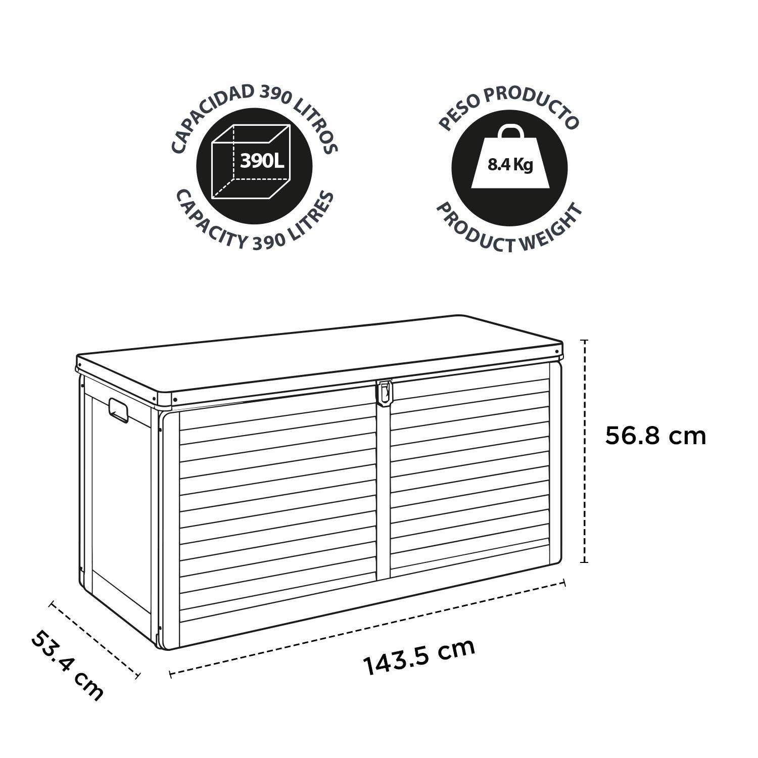 Baúl Bodega Caja Almacenaje 390L Gris Oscuro Northwest-3