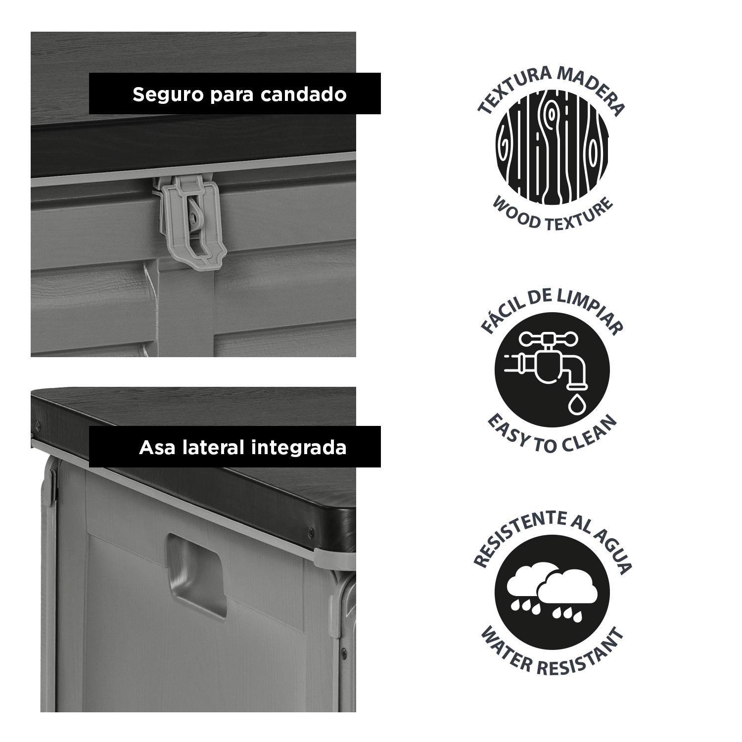 Baúl Bodega Caja Almacenaje 390L Gris Oscuro Northwest-4