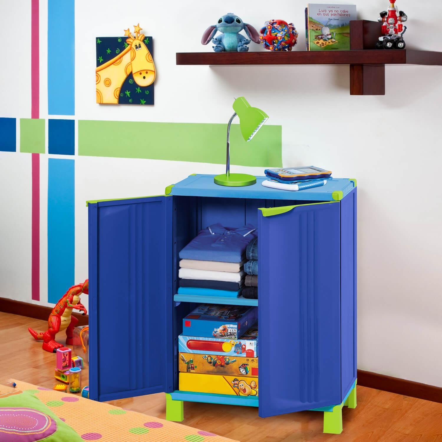 Gabinete Multiuso Plastico Azul 66.5x39x91 Starplast Rimax-3