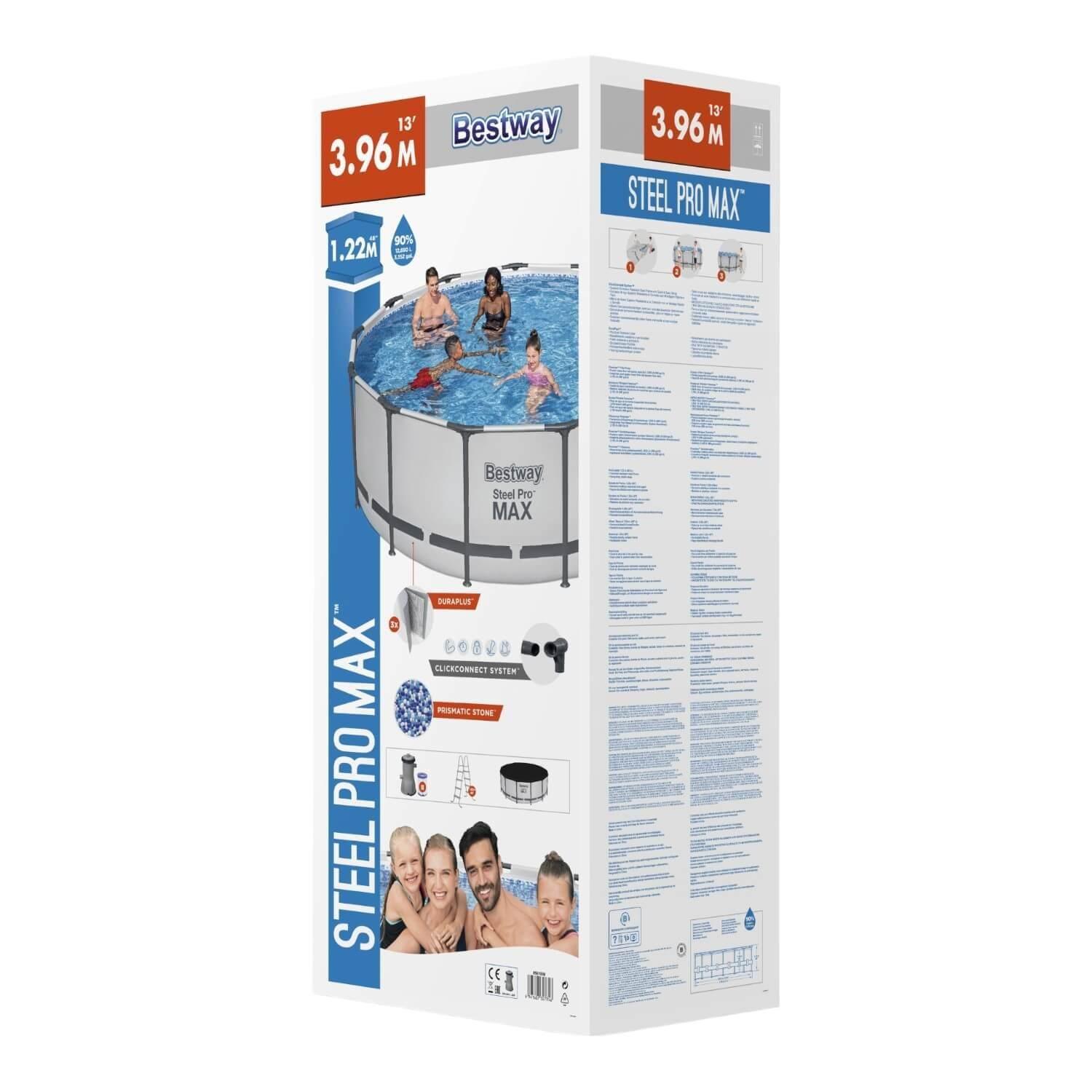 Piscina Bestway Redonda Steel ProMax Filtro+Acces 3.96X1.22M-3