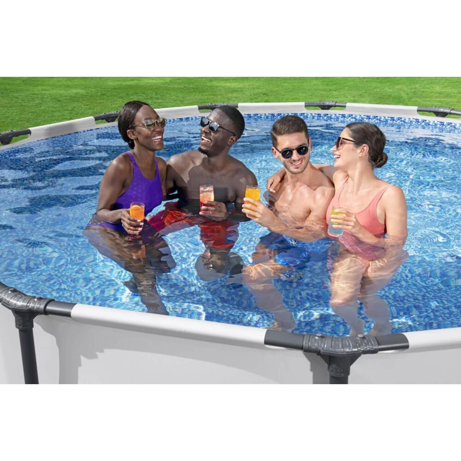 Piscina Bestway Redonda Steel ProMax Filtro+Acces 3.96X1.22M-4