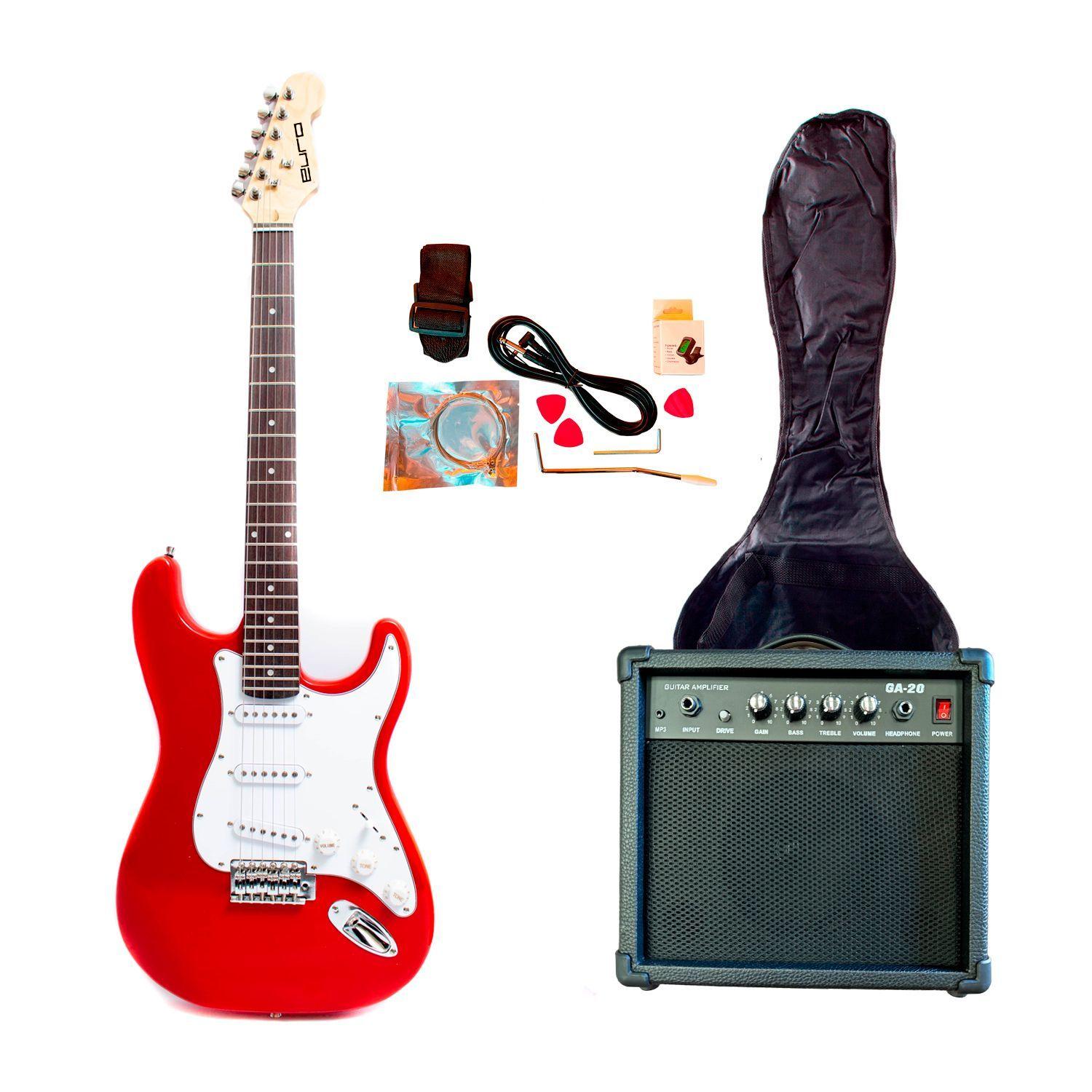 Pack guitarra eléctrica adulto con ampli 15W y accesorios-0