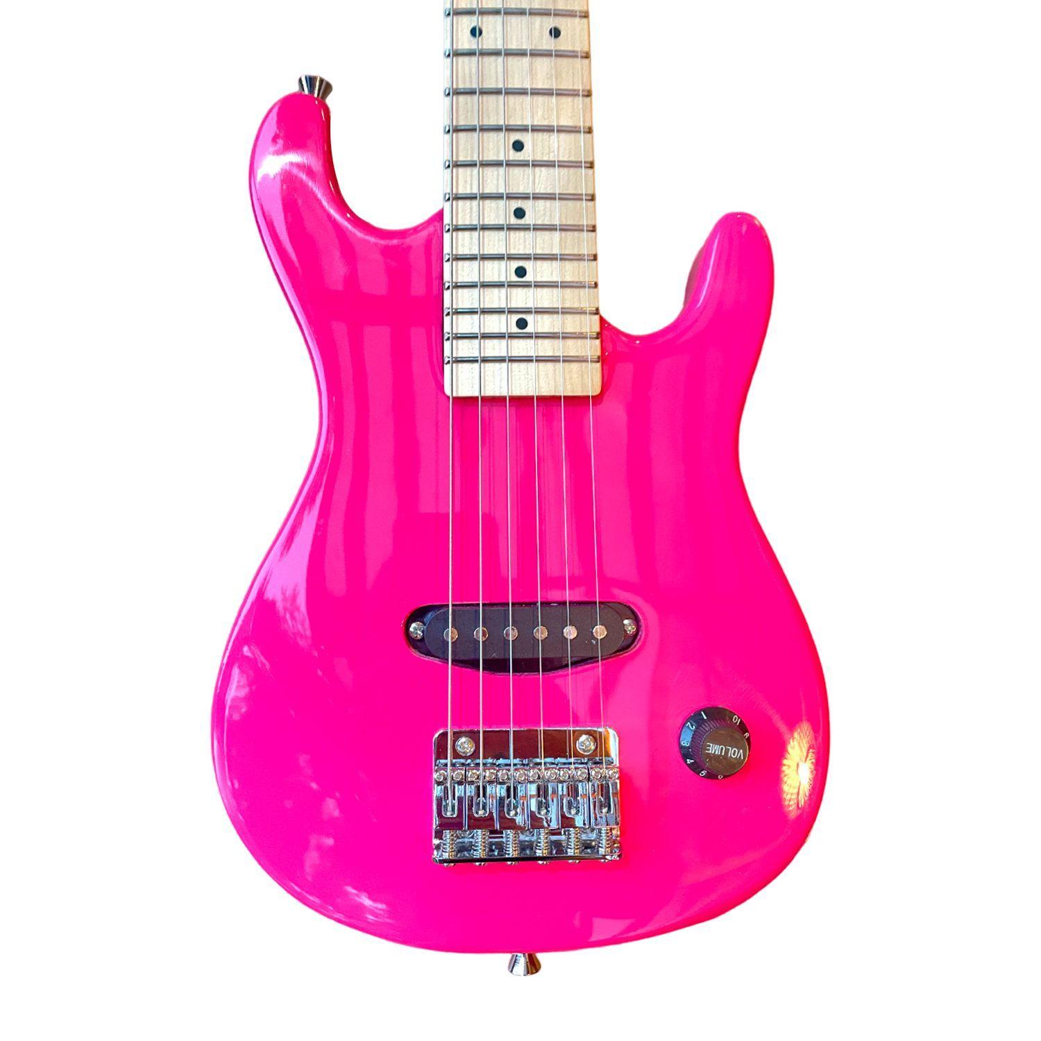 Pack guitarra eléctrica niña marca Euro, incluye ampli 5 watts y accesorios-1