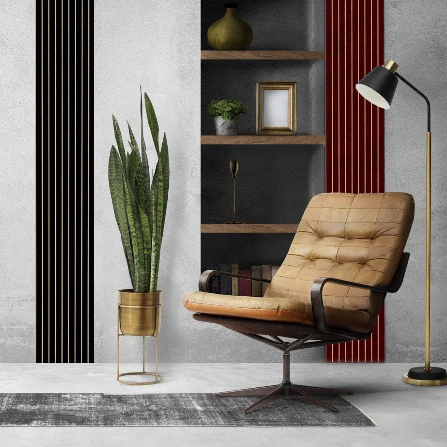 Revestimiento pared interior exterior Pvc color Caoba 6 5 mts2 2 90 mt de alto-1