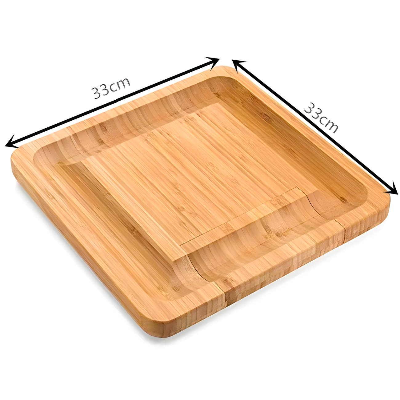 Tabla de quesos madera con 4 cuchillos-3