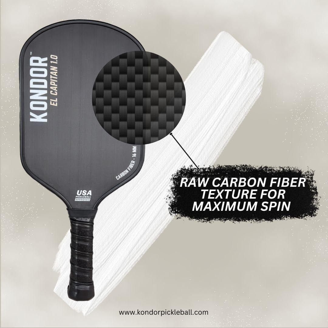 PALETA DE PICKLEBALL EL CAPITAN 1.0 RAW CARBON 16MM-2