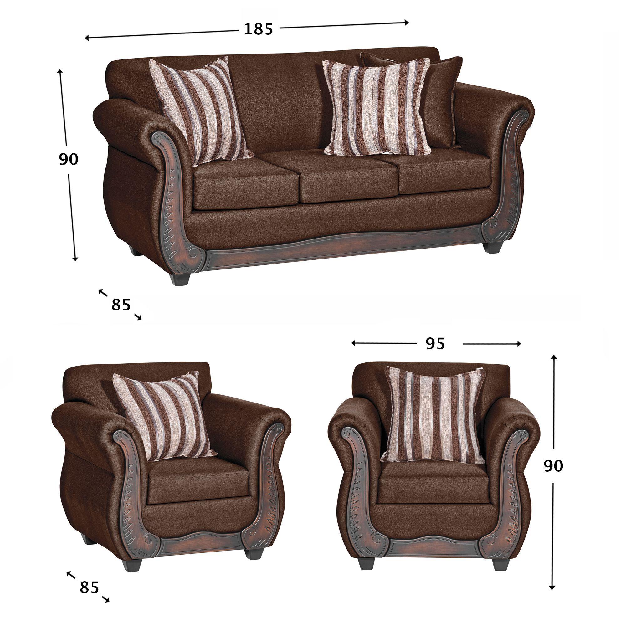 Juego de Living Llanquihue Chocolate 3-1-1 Cuerpos-1