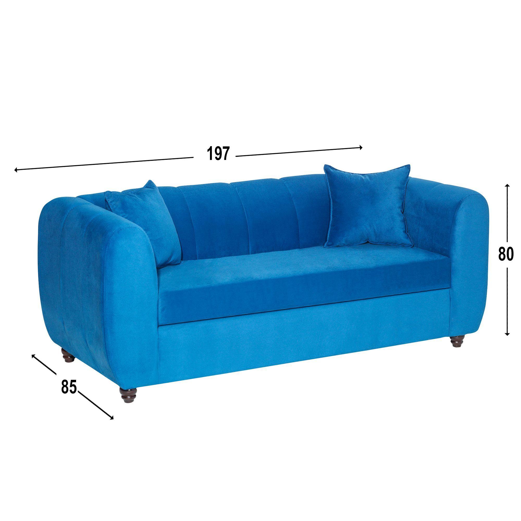 Sofá Italia Azul 3 Cuerpos -2