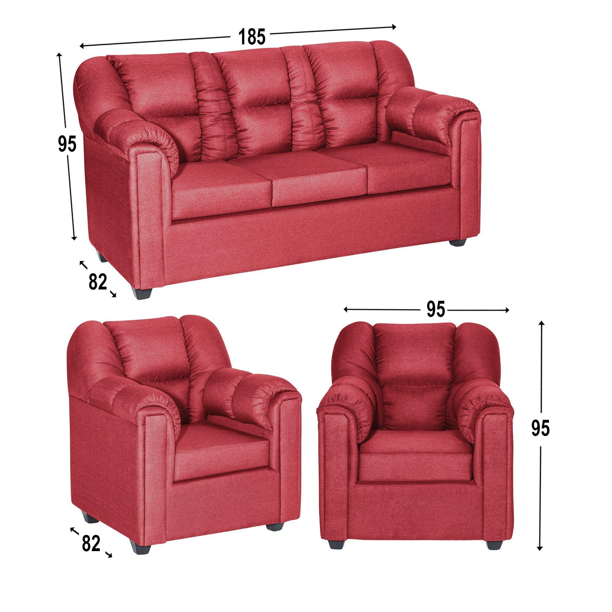 Juego de Living York Burdeo 3-1-1 Cuerpos-1